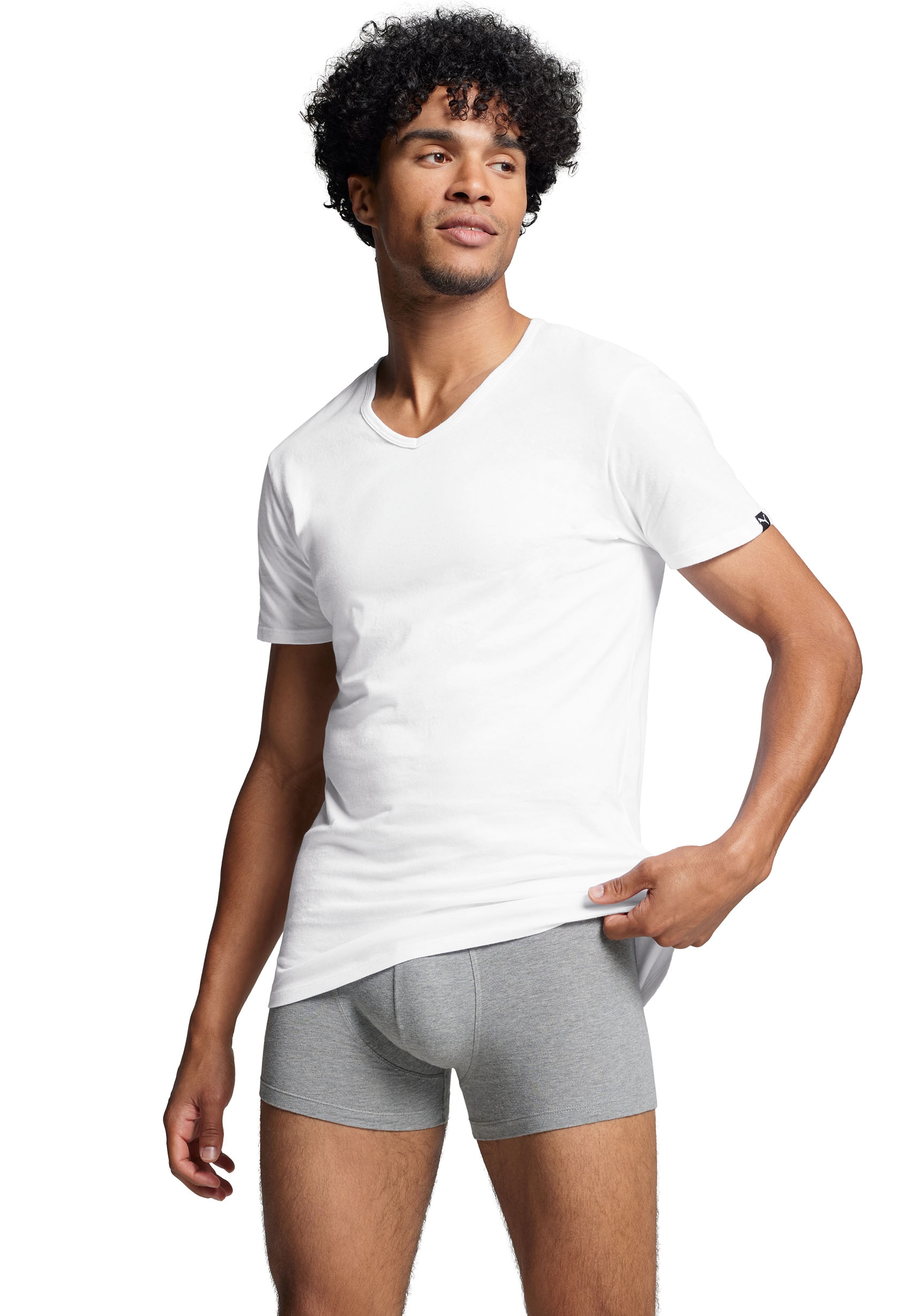 PUMA T-Shirt, (2er-Pack), mit Markenlabel