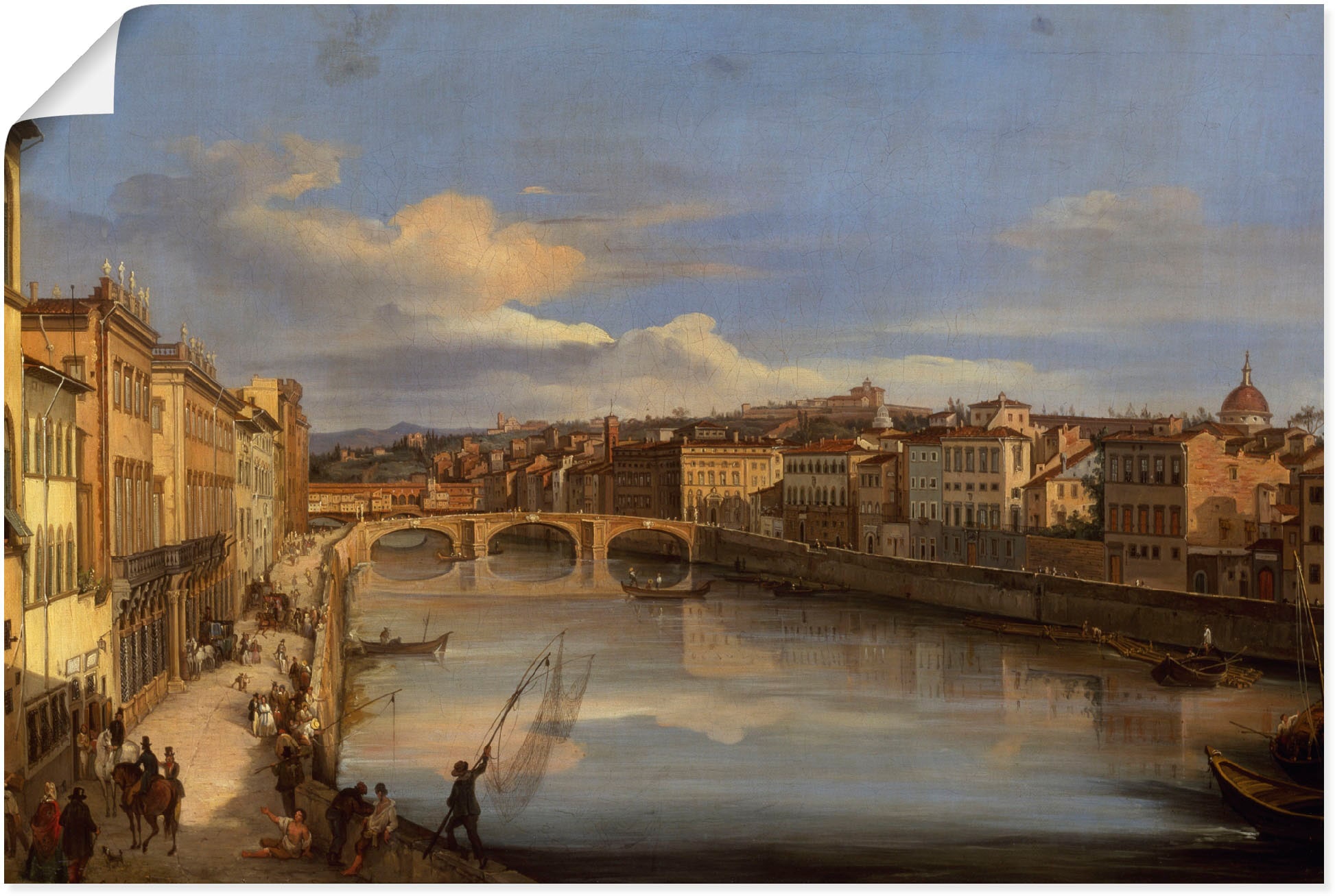 Wandbild »Ein Blick auf den Arno«, Florenz, (1 St.), als Leinwandbild, Poster,...