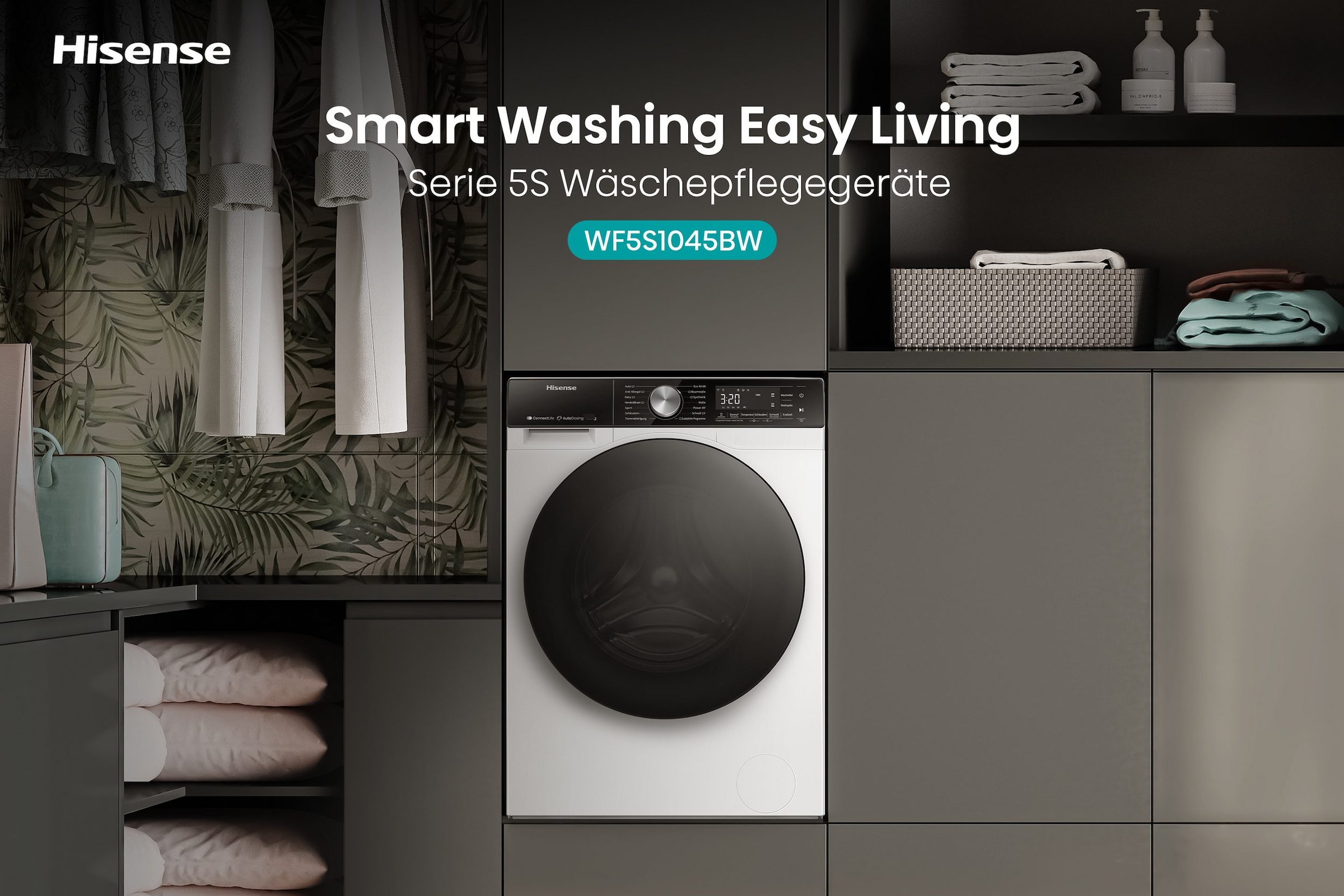 Hisense Waschmaschine »WF5S1045BW« 10,5 kg 1400 U/min AutoDosing