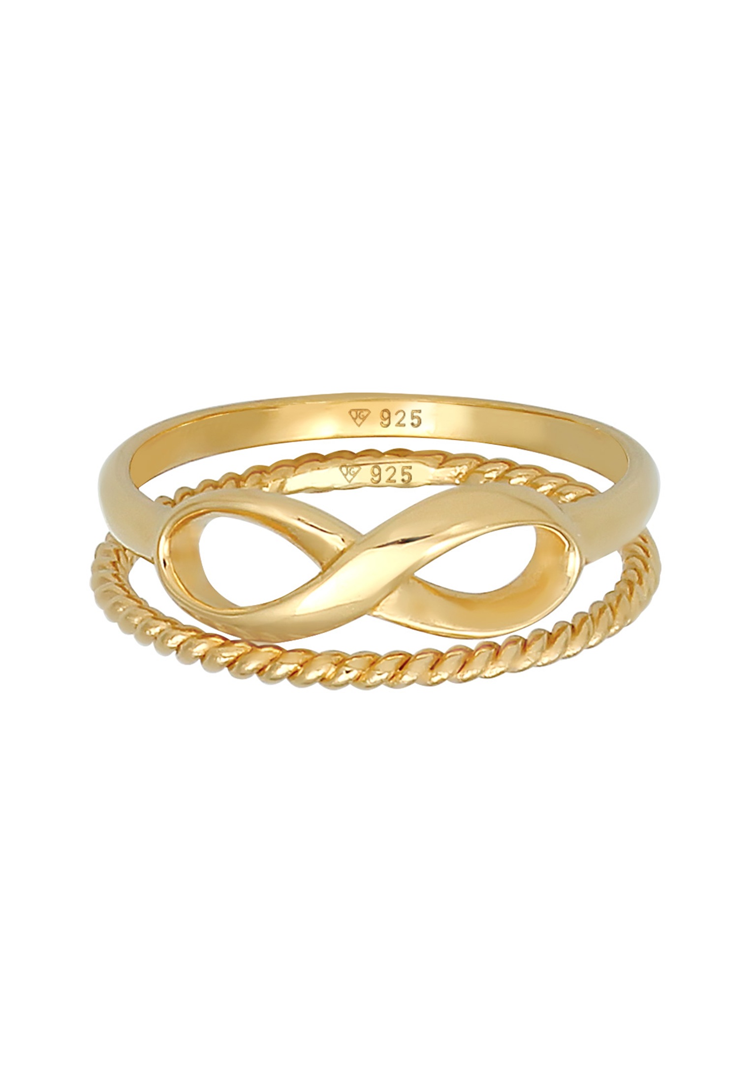 Elli Ring-Set »Ring Infinity Bandring Gedreht Stapelring Set 925 Silber«