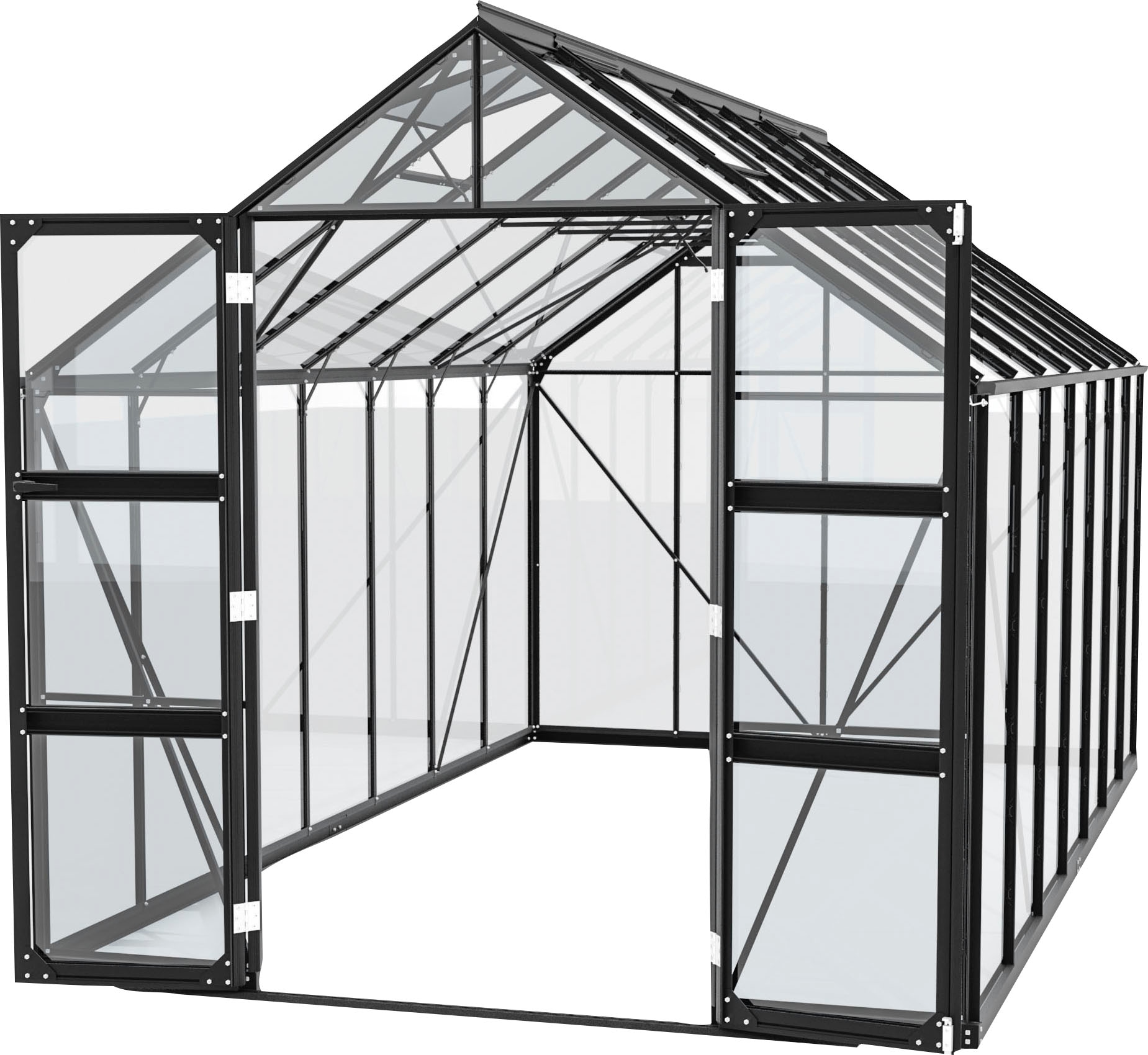 Vitavia Gewächshaus "Domus 11500" Doppelschwingtüren und bodentiefer Türschwelle, 3 mm Sicherheitsglas