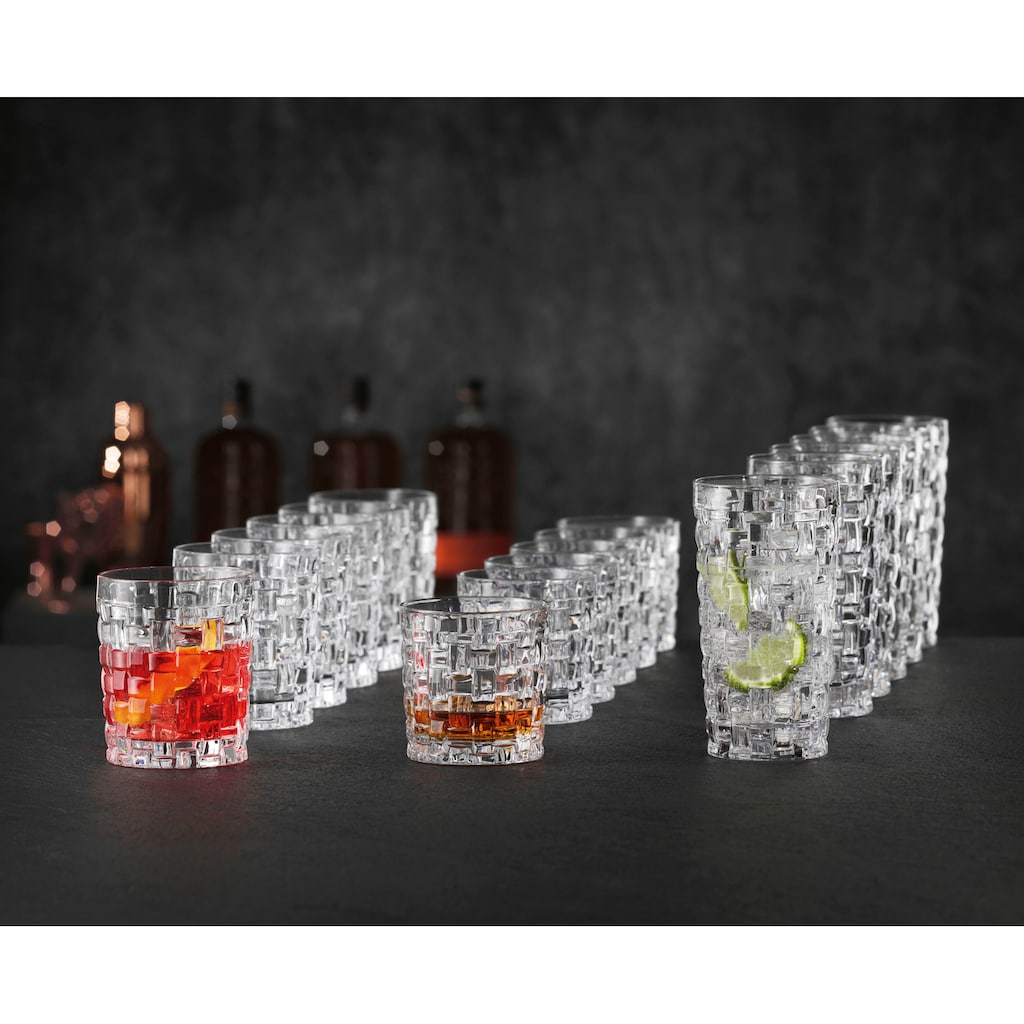 Nachtmann Gläser-Set »Bossa Nova«, (Set, 18 tlg., je 6 Whiskygläser, Longdrinkgläser und Softdrink/Wasser-Gläser)