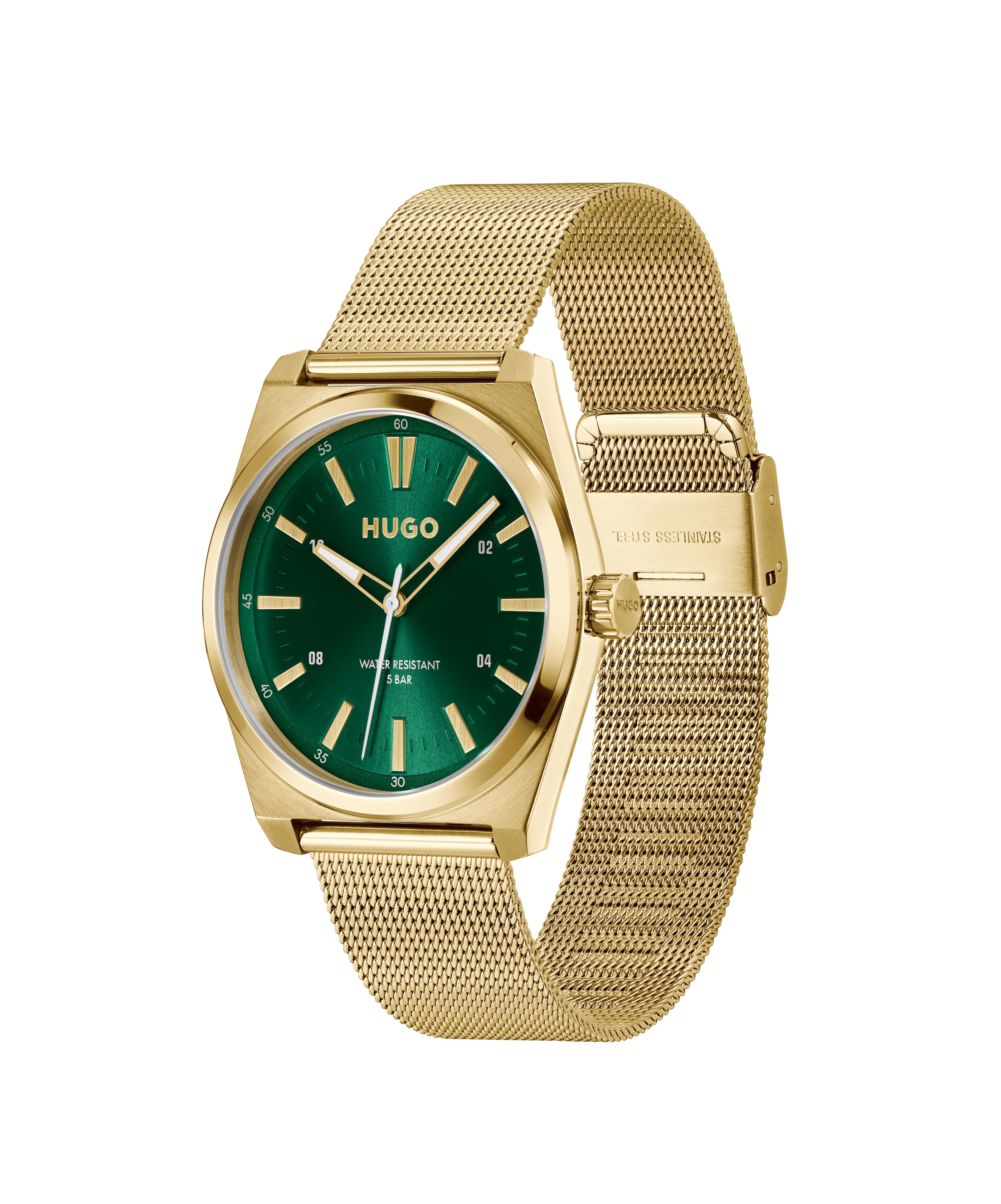 HUGO Quarzuhr »#ARK« Armbanduhr, Herrenuhr, Edelstahlarmband, analog