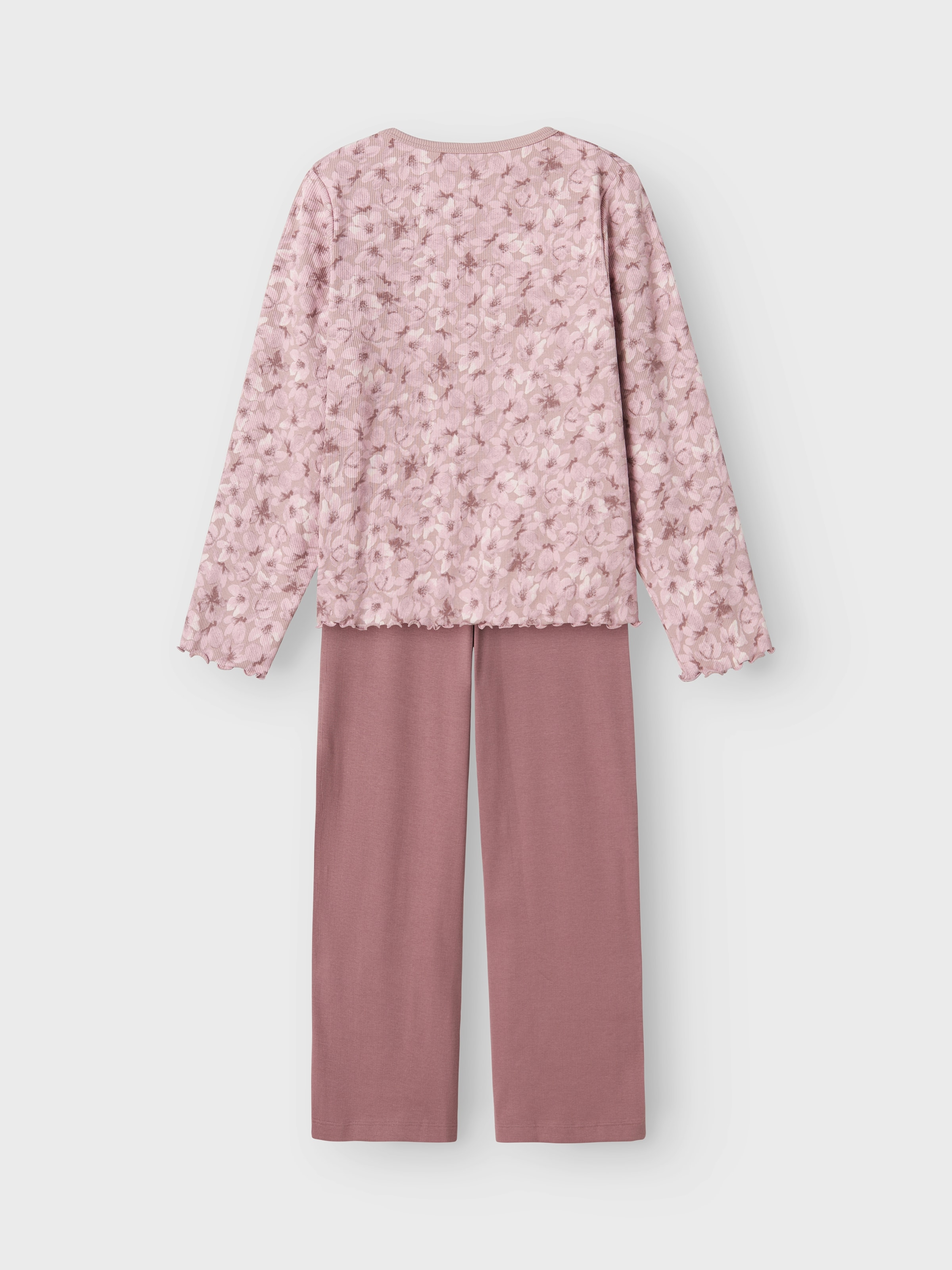 Name It Schlafanzug »NKFNIGHTSET MAUVE FLOWER LOOSE RIB NOOS«