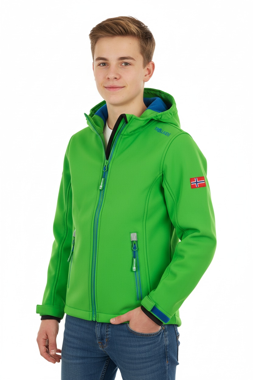 TROLLKIDS Softshelljacke »KIDS TROLLFJORD JACKET« sportlicher Stil, winddicht, wasserabweisend, mit Reißverschluss