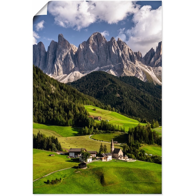 Artland Wandbild »Sommer in Südtirol in den Dolomiten«, Berge &  Alpenbilder, (1 St.), als Alubild, Leinwandbild, Wandaufkleber oder Poster  in versch. Größen im OTTO Online Shop