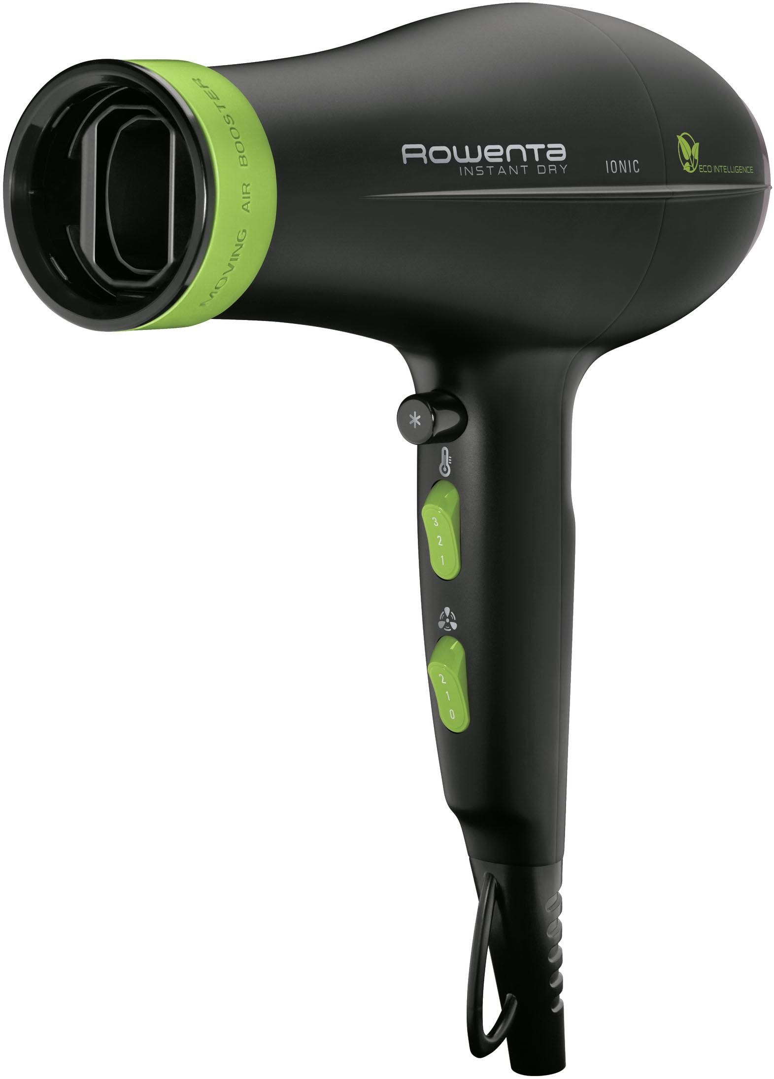 Rowenta Haartrockner »Eco Intelligence Instant Dry, Luftstrom-Booster, langes Kabel 1,8 m,«, 1500 W, 2 Aufsätze, 1500 W, 3 Temperaturen, 2 Geschwindigkeiten, Kaltstufe, Föhn, CV6030