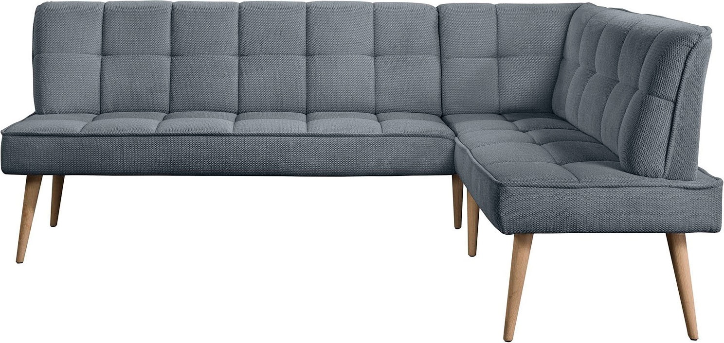 exxpo - sofa fashion Eckbank »Latte« moderne Sitz- und Rückensteppung, bequem und elegant, hoher Holzfuß