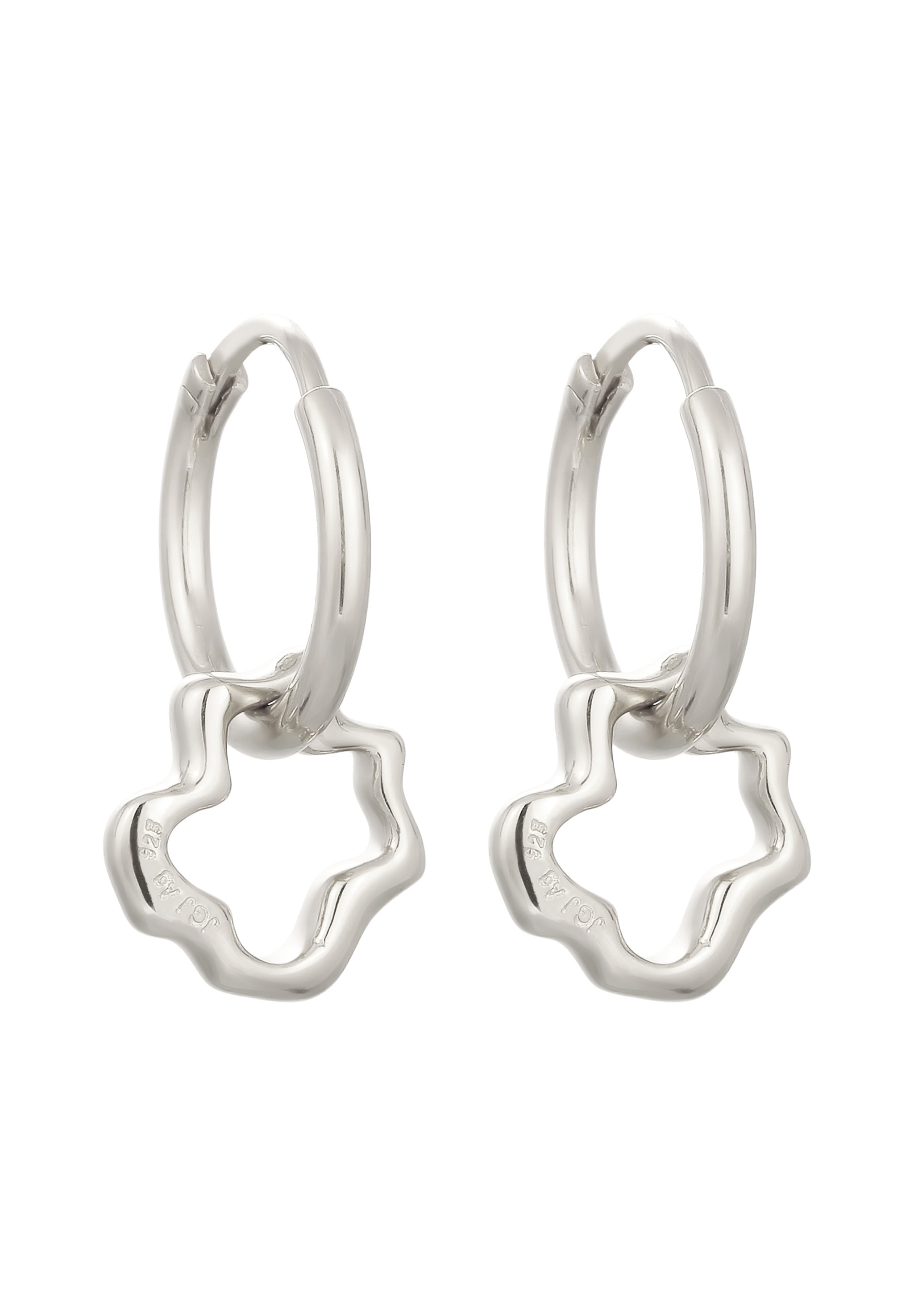 Elli Paar Creolen »Ohrringe Creolen Anhänger Blume 925 Sterling Silber«