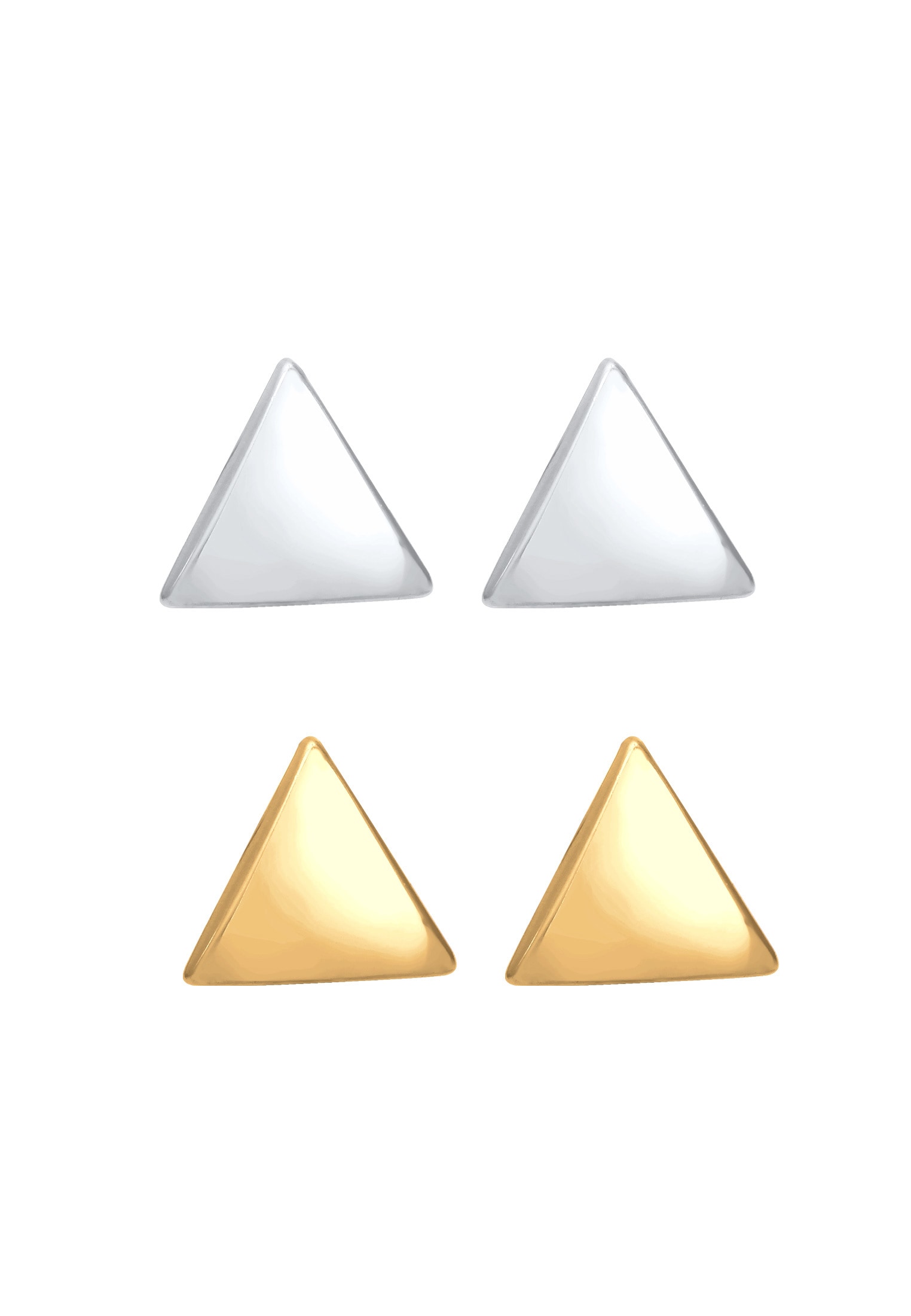 Elli Ohrstecker-Set »Ohrringe 2er Set Dreieck Geo Bicolor Minimal 925 Silber«