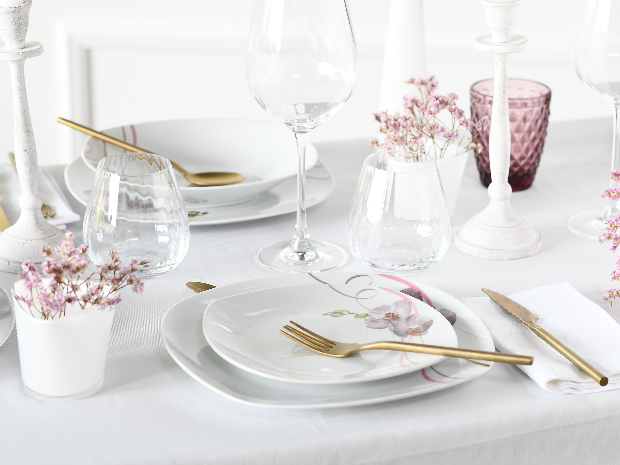 CreaTable Teller-Set »Square Orchidee, Tellerset 18-tlg« Fotorealistische Darstellung
