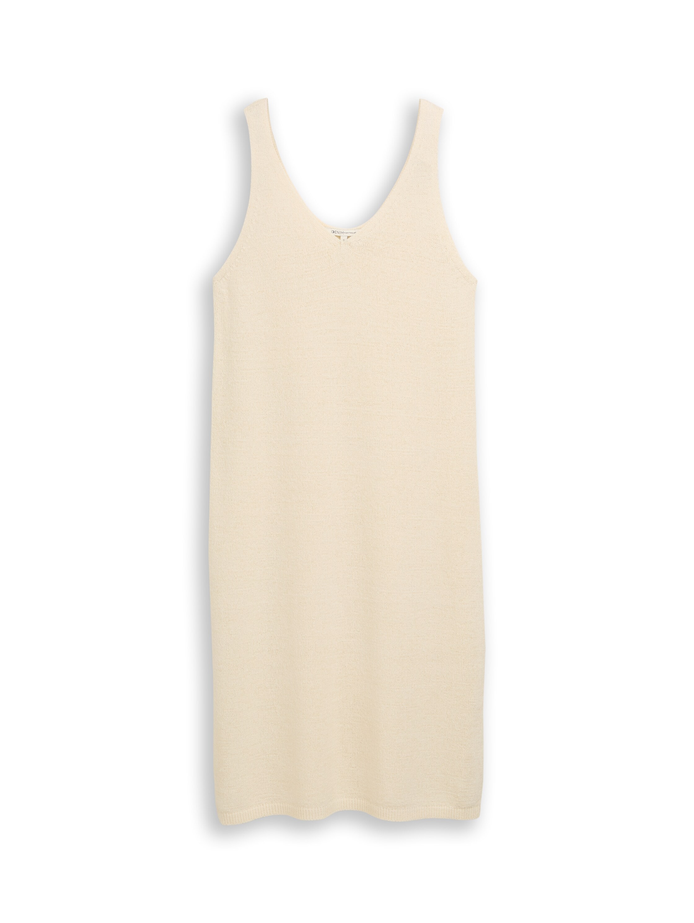 TOM TAILOR Denim Strickkleid Ohne Taschen Ärmelloses Sommerkleid in 3/4-Länge