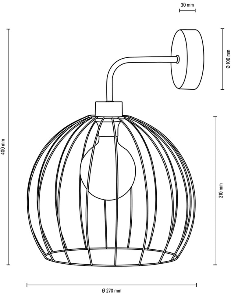 BRITOP LIGHTING Wandleuchte »Coop«, 1 flammig-flammig, Dekorative Leuchte  aus Metall mit Elementen aus Eichenholz im OTTO Online Shop