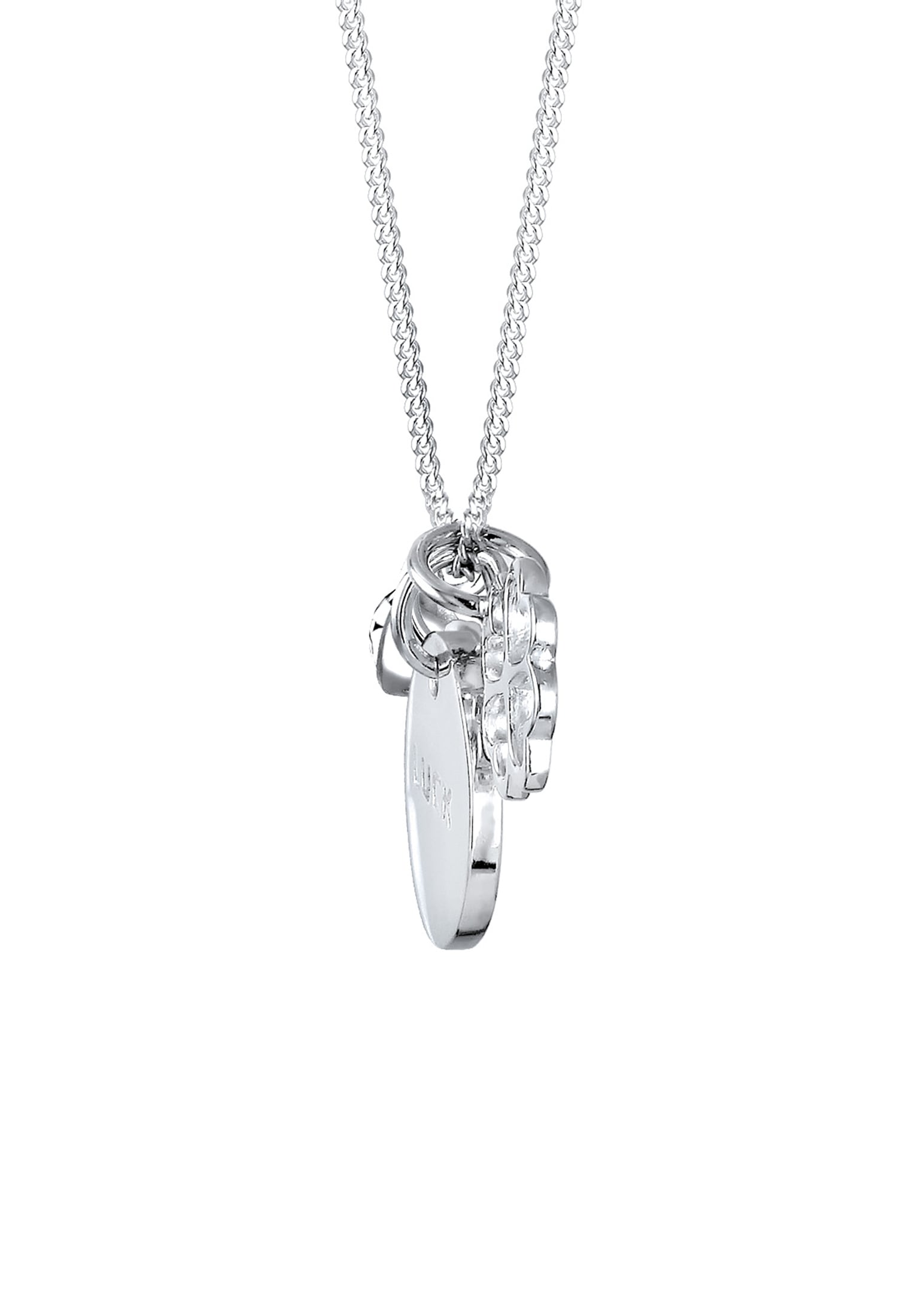 Elli Silberkette »Halskette Kleeblatt Weiß 925 Sterling Silber vergoldet, mit Kristallen von Swarovski®«