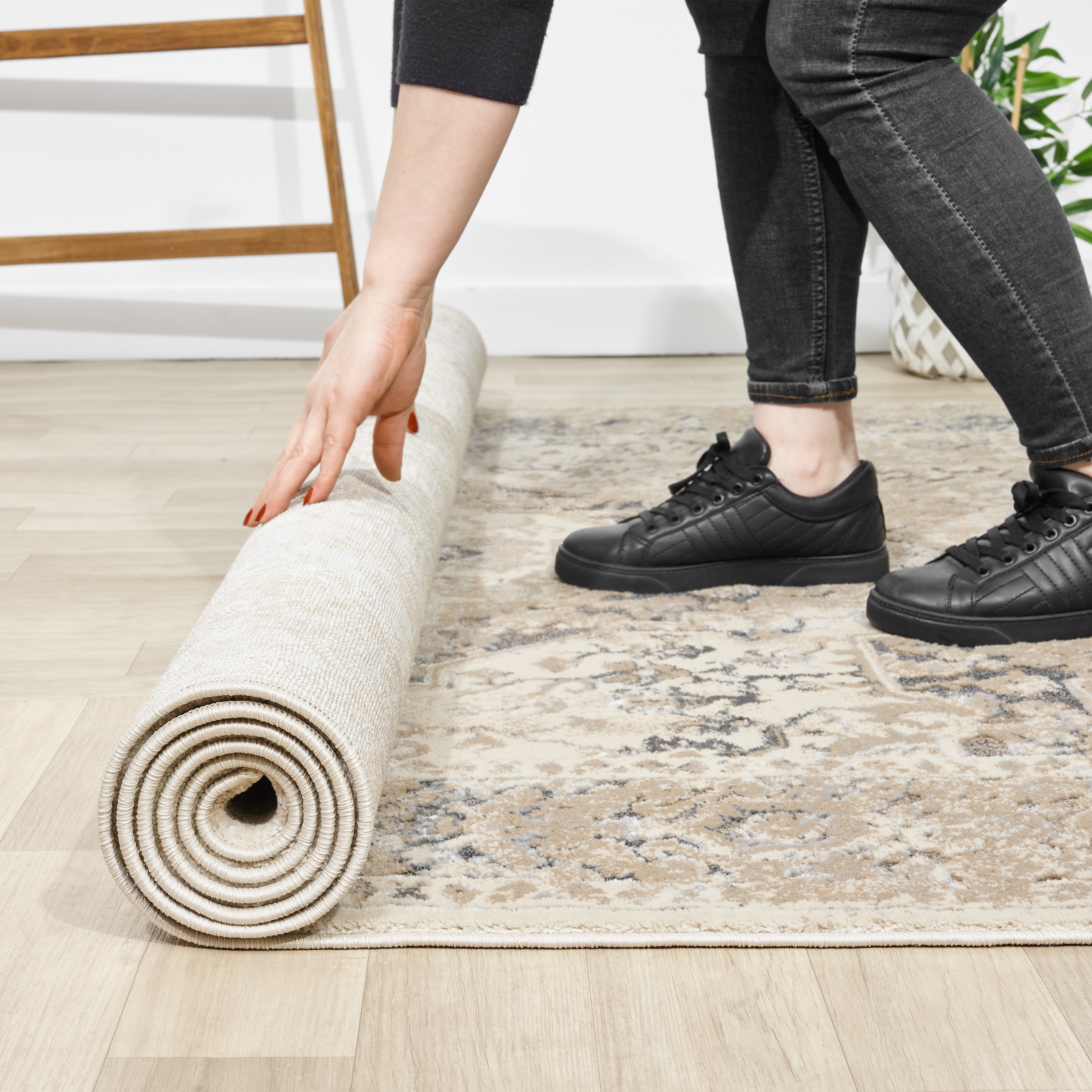 OTTO home Teppich »Kylan, Hoch-Tief-Struktur, dezenter Glanz« rechteckig 9 mm Höhe Schrumpf-Garn-Effekt, im Vintage-Look, dichte Qualität, Wohnzimmer