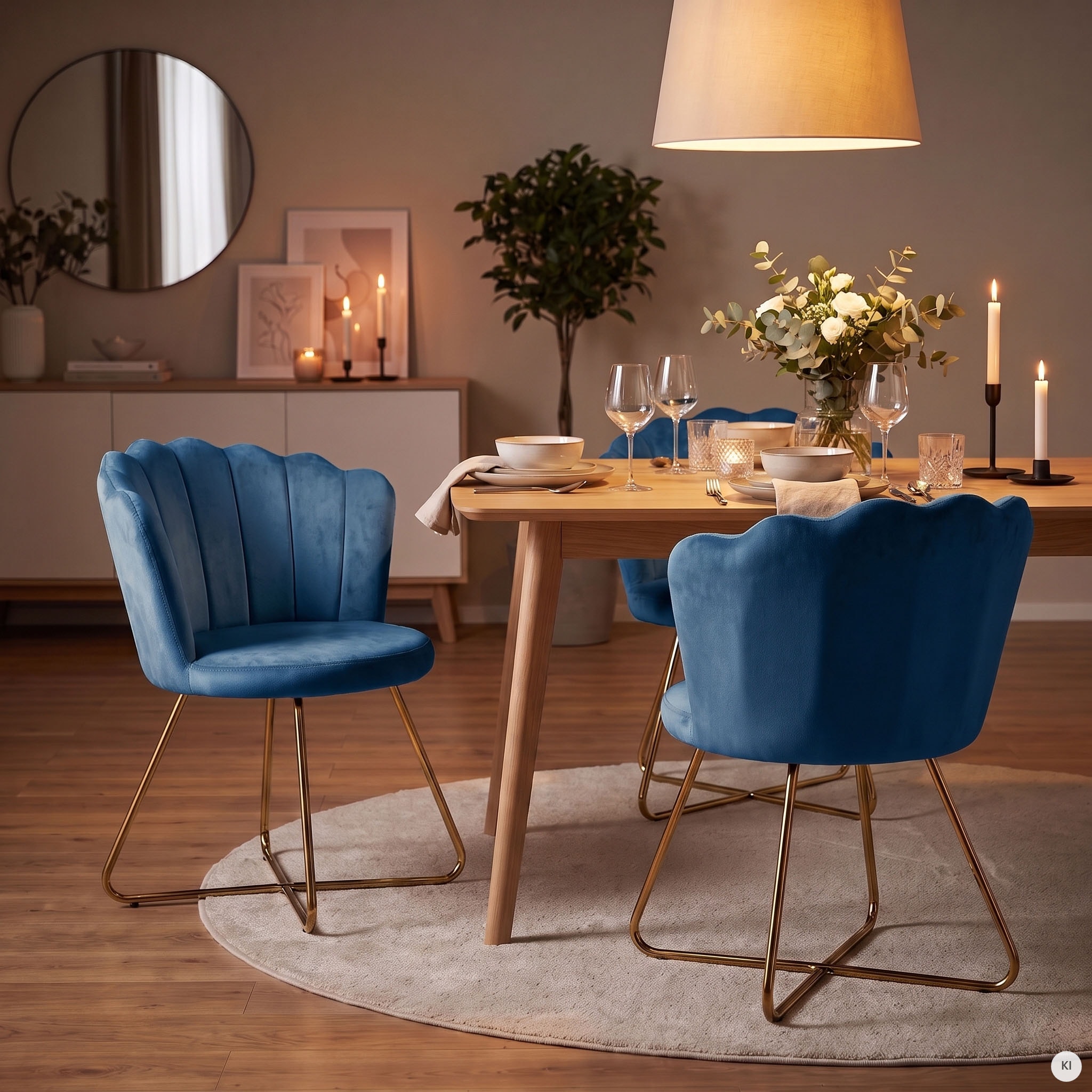 SalesFever Polsterstuhl »Komfortabler Stuhl im eleganten Design« (Set) 2 Stk.Muschel-Design
