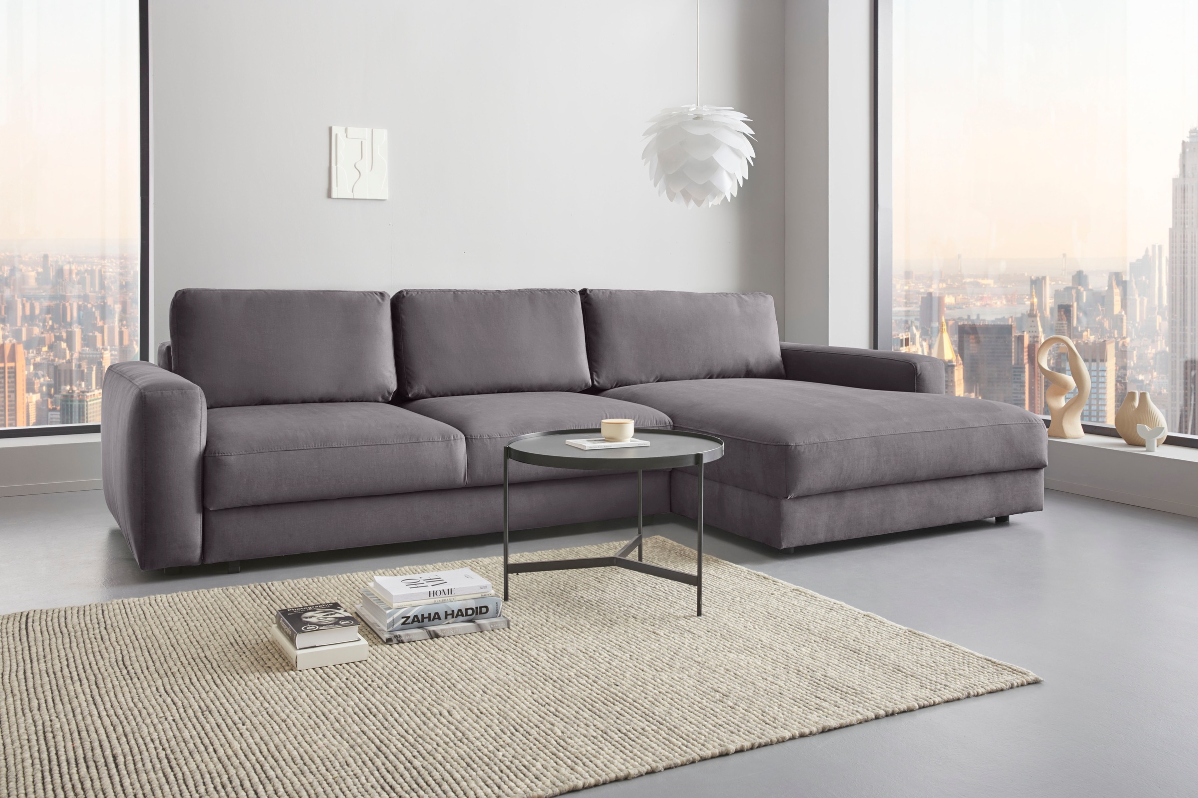 Places of Style Ecksofa »Bloomfield, bequem und elegant, L-Form«, wahlweise mit Bettfunktion und Bettkasten