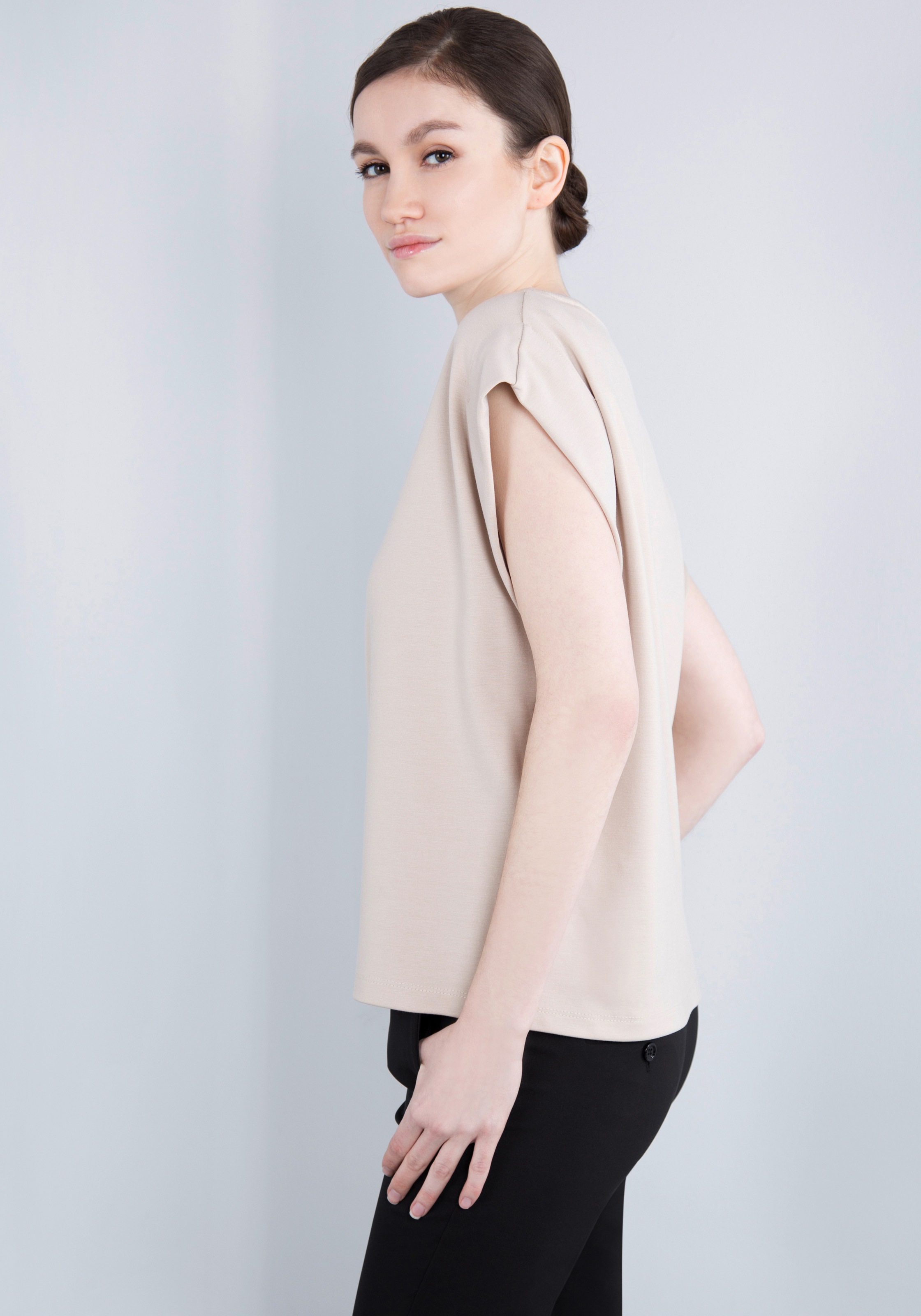 IMPERIAL T-Shirt »Ärmelloses "Punto Milano" Shirt mit eingeschlagen Armlochdetail«