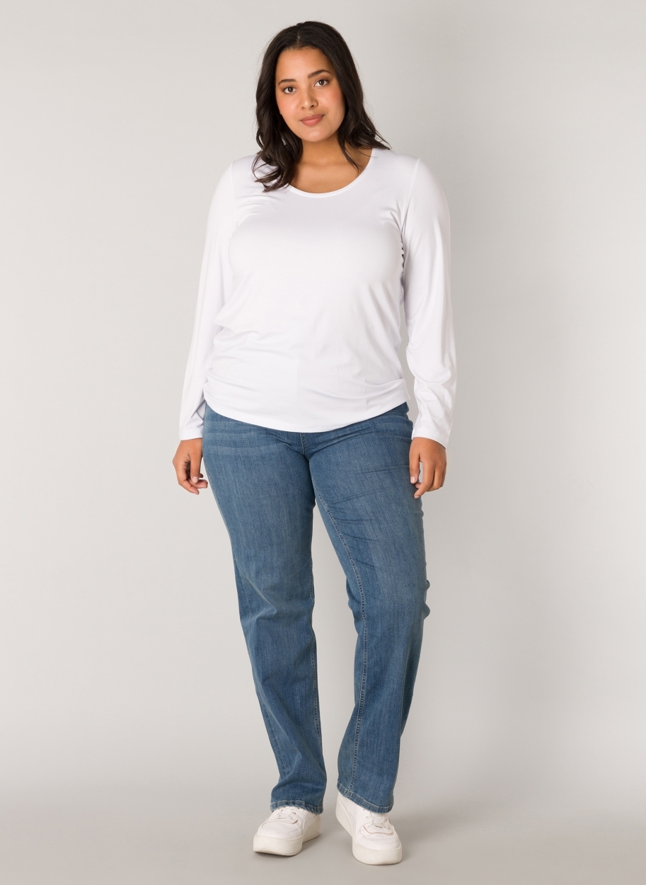 Base Level Curvy Langarmshirt mit Rundhalsausschnitt