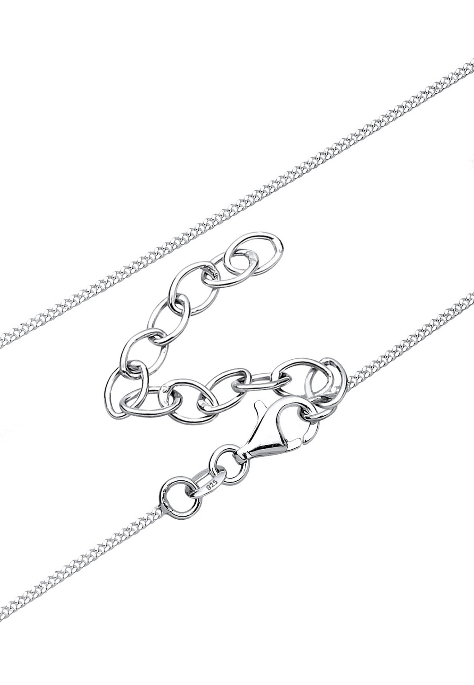 Elli Lange Kette »Halskette Feder Mondstein Weiß 925 Sterling Silber«