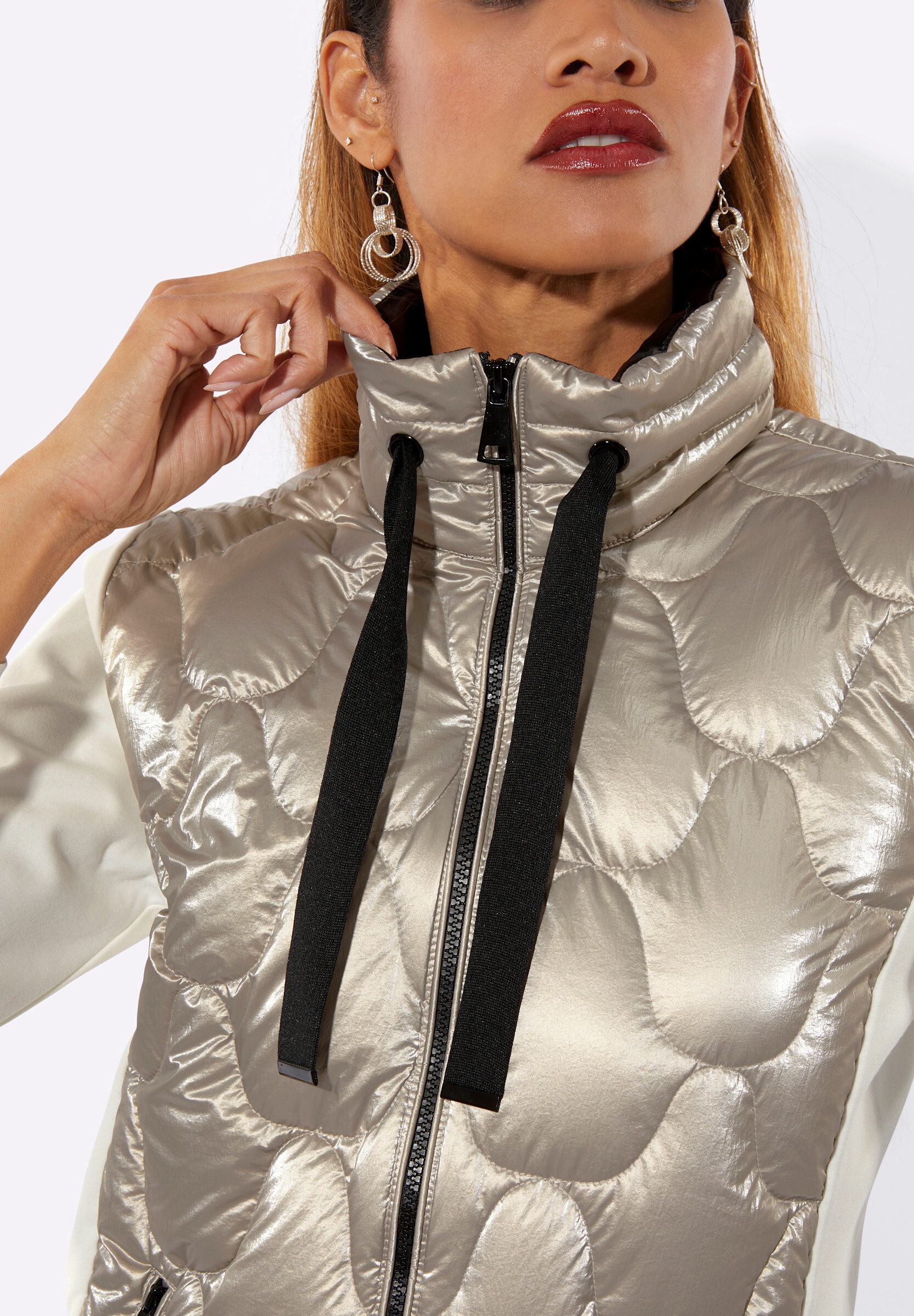 creation L Daunenjacke »Daunen-Jacke Daunenjacke im Materialmix« ohne Kapuze