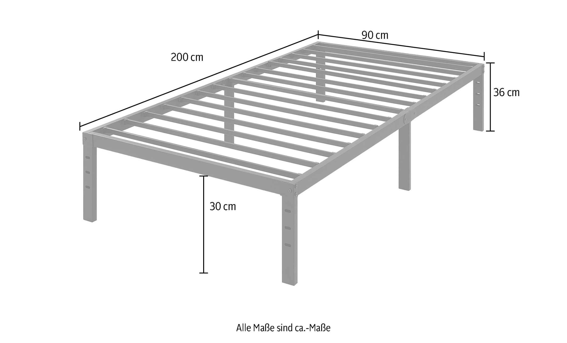 ATLANTIC home collection Metallbett »Rafael«, Plattformbett, mit Platz für Stauraum