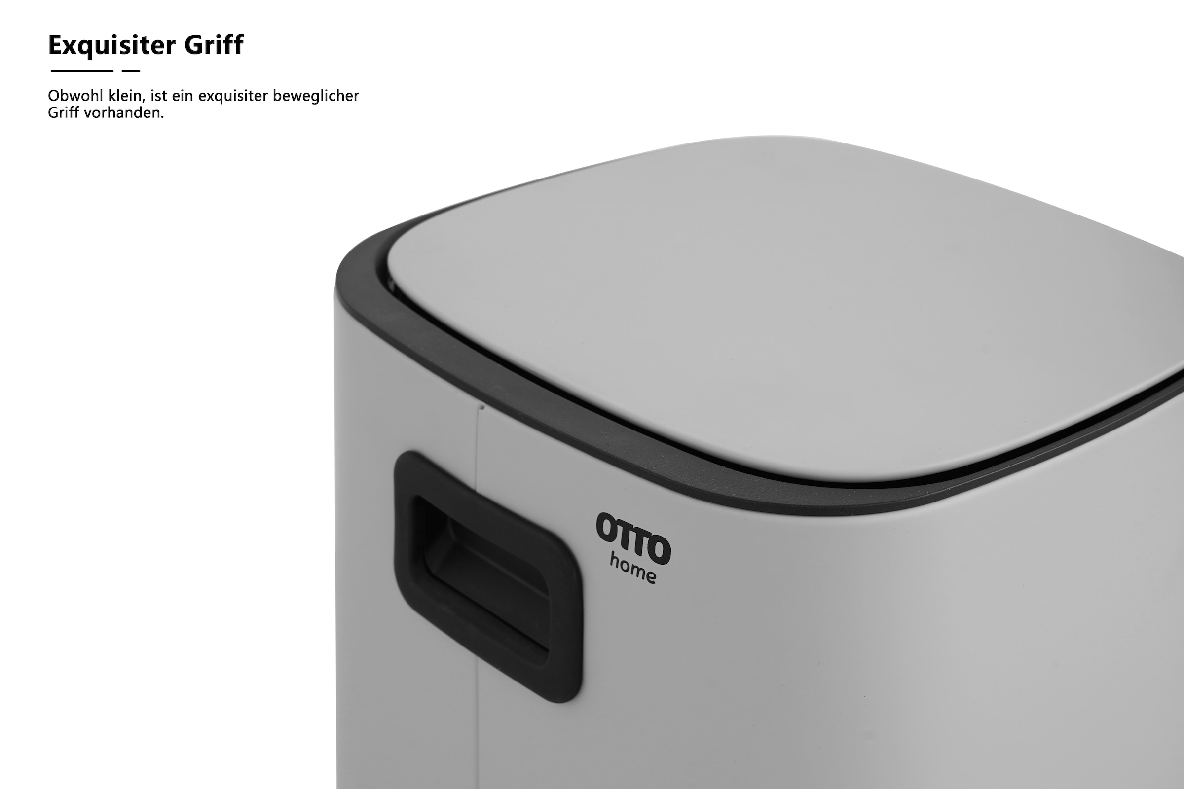 OTTO home Mülleimer »Keenna, mit verzögertem Schließmechanismus und verstecktem Griff« 1 Behälter Treteimer für Küche oder Bad, Abfalleimer mit Deckel
