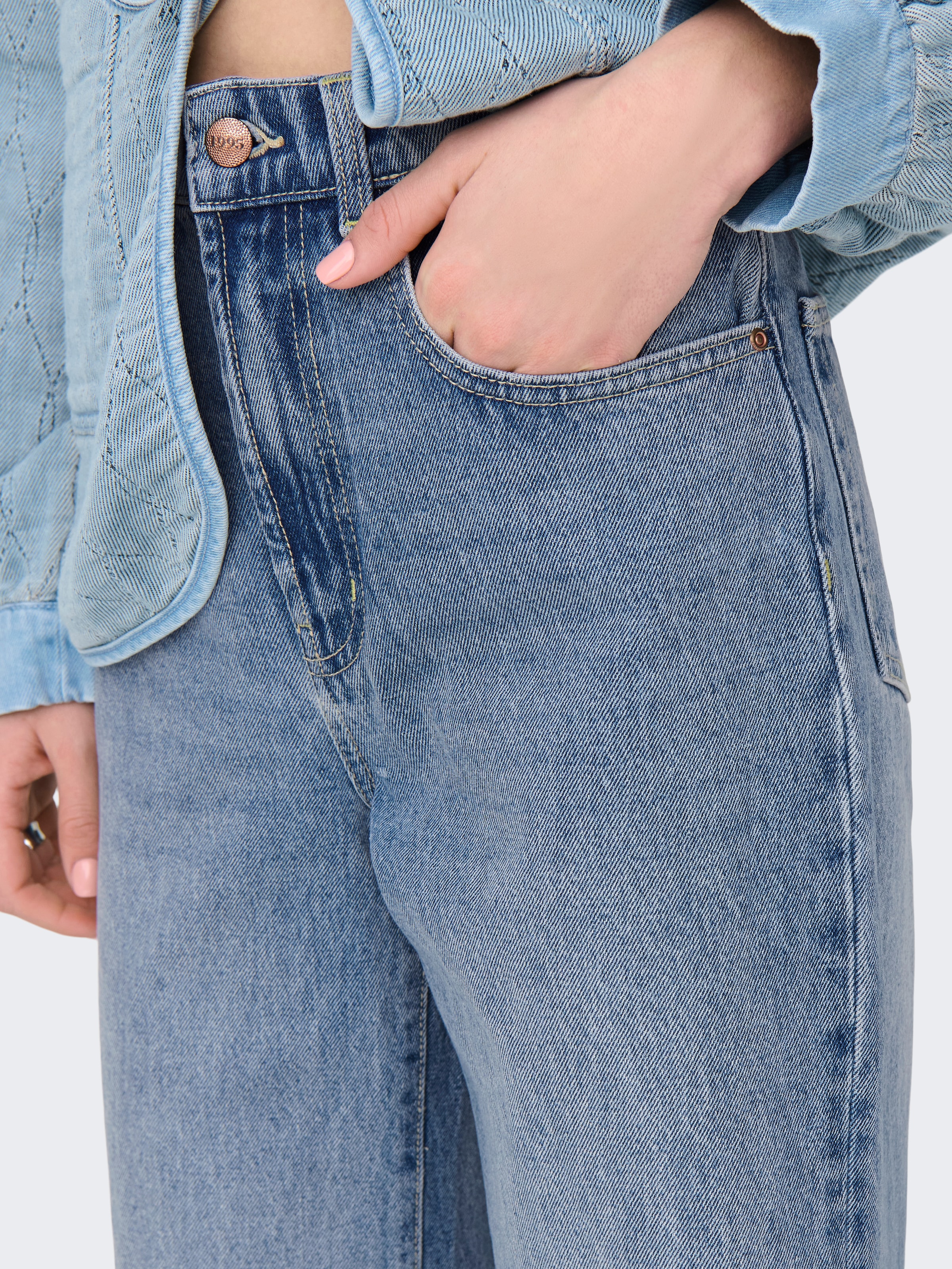 ONLY High-waist-Jeans »ONLHOPE HW WIDE DNM REA345 NOOS« Baumwolle