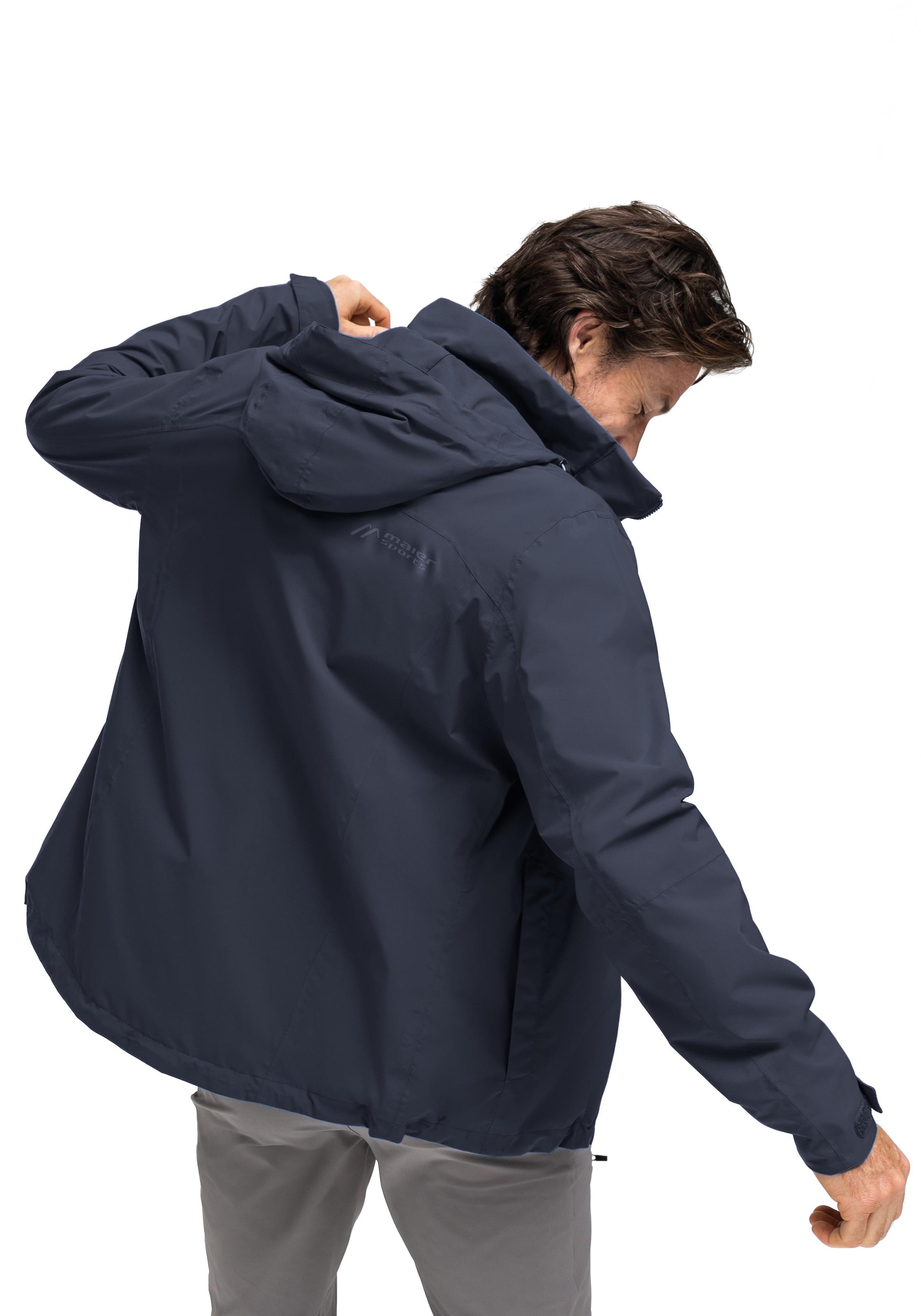 Maier Sports Regenjacke »Metor rec M« Herren Jacke mit Kapuze, Windjacke wasserdicht atmungsaktiv, Reg. Fit