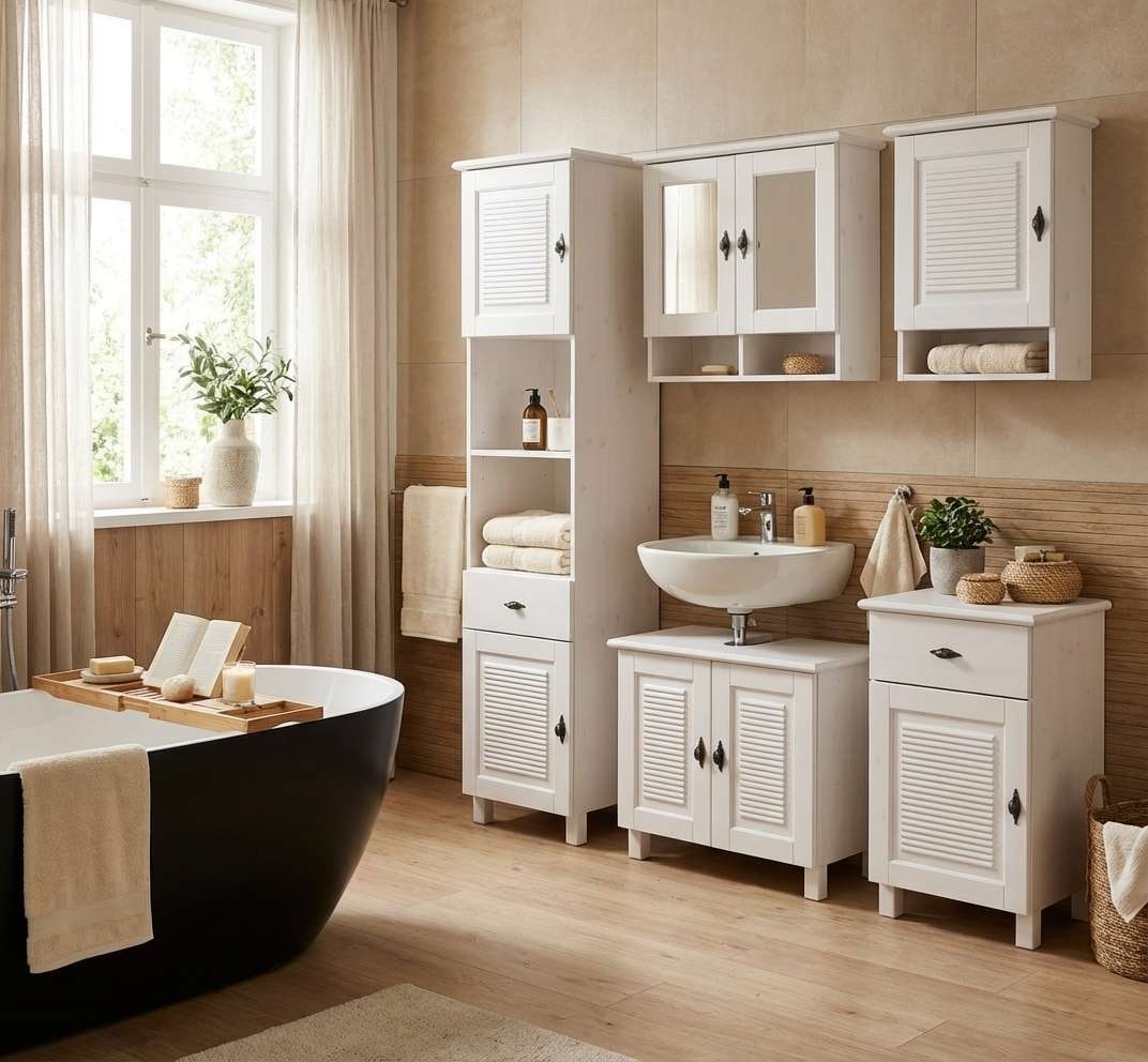 OTTO home Hängeschrank »Rauna« aus massiver Kiefer, Breite 44 cm, Rillenoptik, made in EU