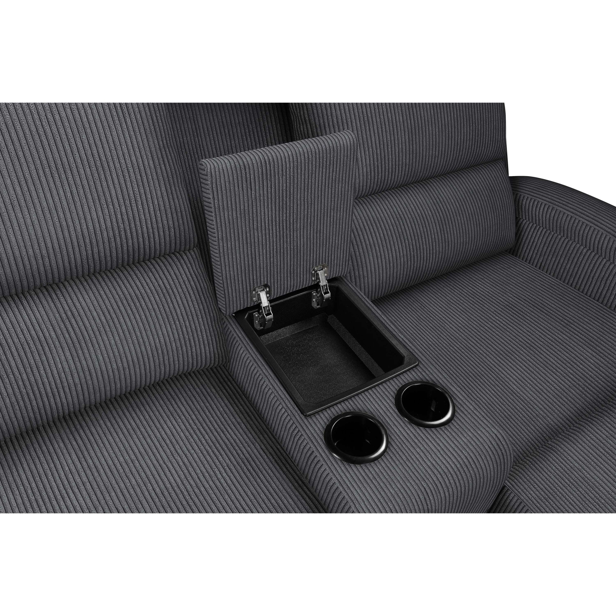Home affaire Ecksofa »NAPORI Multimediasofa, 3er Kinosessel XXL, L-Form, Cord«, Kinosofa mit Relaxfunktion, Getränkehalter, Staufach und Staukasten