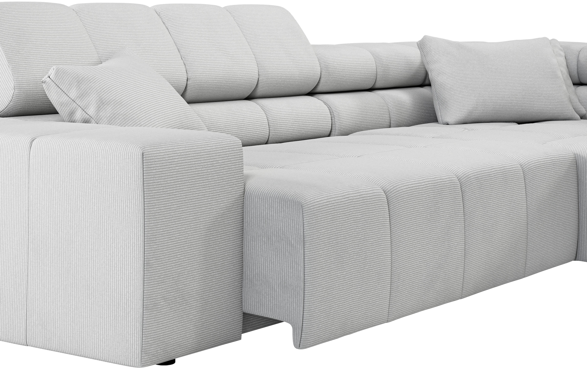 INOSIGN Ecksofa »Ancona incl. Kopfteilverstellung, Breite 319cm, L-Form«, wahlweise motorische Sitztiefenverstellung, auch in Cord + Easy Care