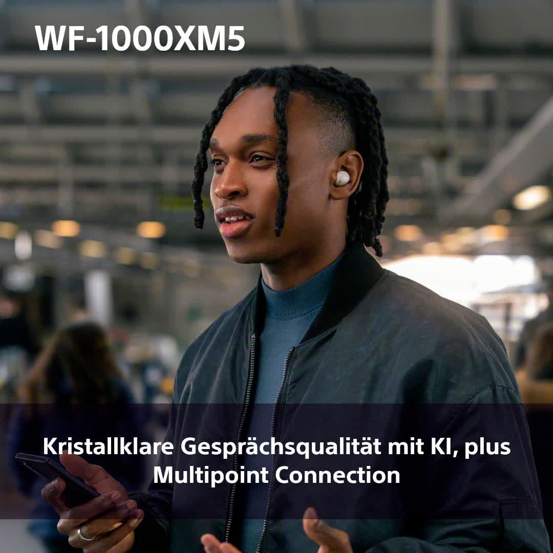 Sony wireless In-Ear-Kopfhörer »WF-1000XM5«, Bluetooth-A2DP Bluetooth-AVRCP Bluetooth-HFP-HSP, Noise-Cancelling-True Wireless-integrierte Steuerung für Anrufe und Musik