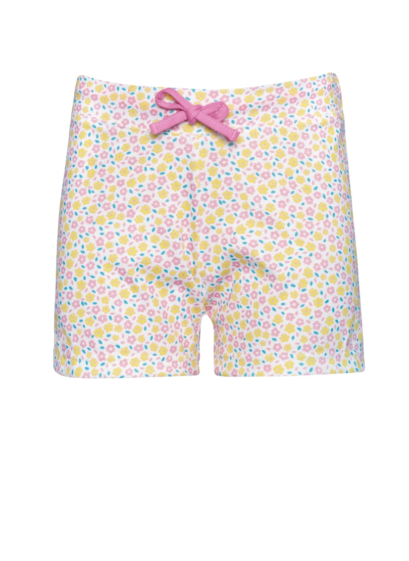 Trigema Bermudas »TRIGEMA Shorts mit Allover Blumen-Print« in weiß, Größe 116