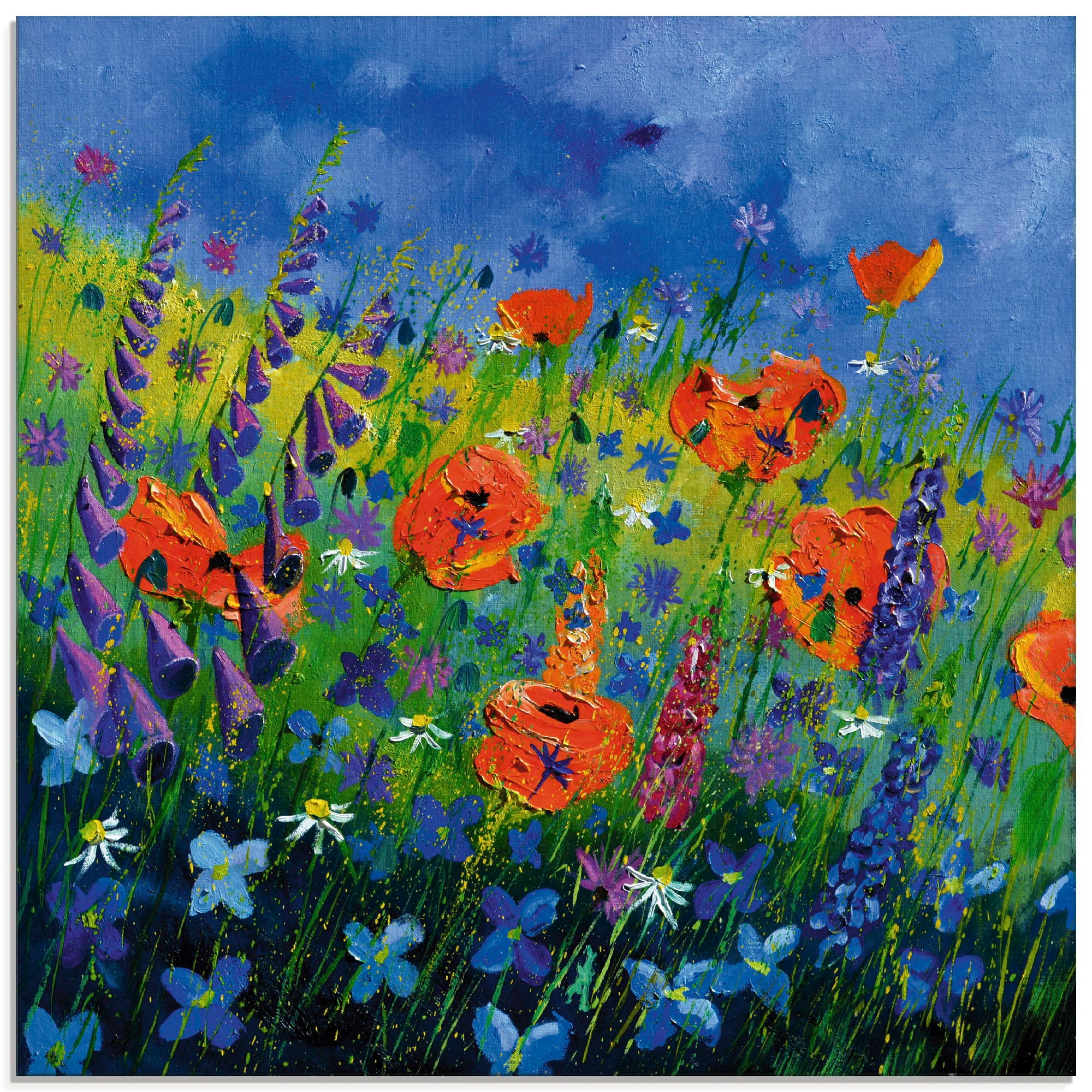 Artland Glasbild »Mein Garten«, Blumenwiese, (1 St.)