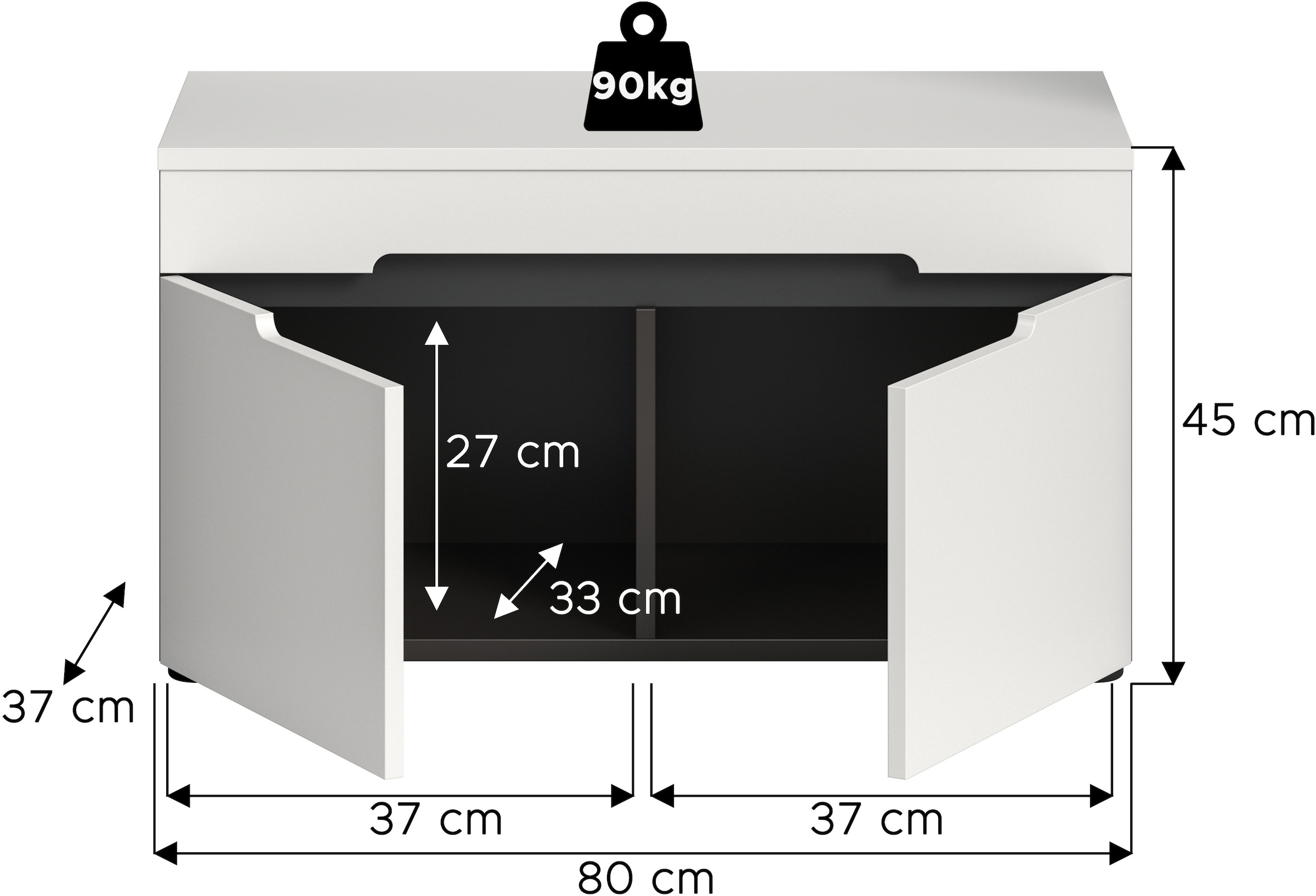 INOSIGN Sitzbank »REHAT, TOPSELLER!, Breite 80cm, 2 Türen, 2 Fächer« in verschiedenen Farben erhältlich,  Garderobenbank, Flurbank, Dielenbank, Bank mit Stauraum, Bank