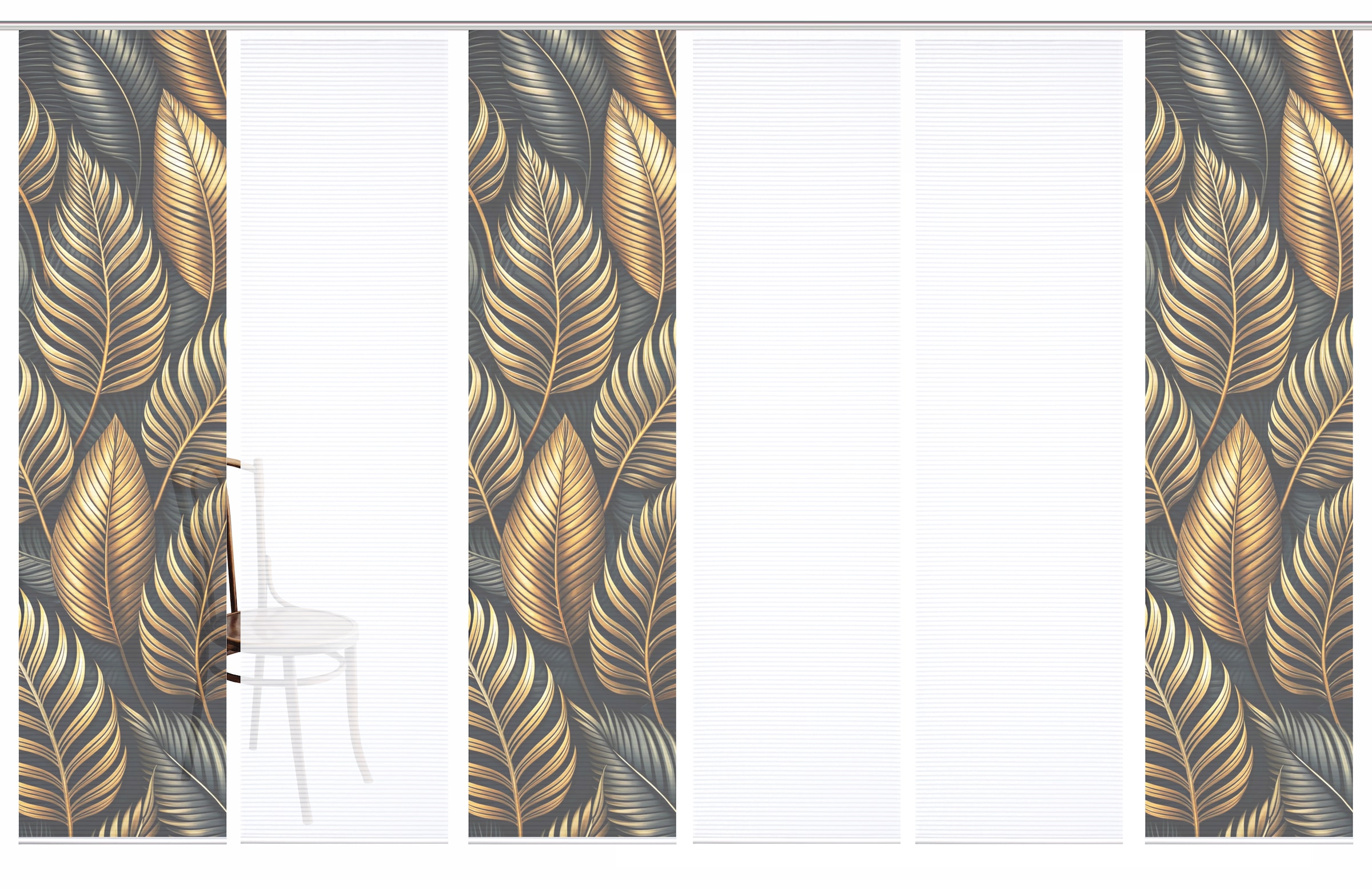 HOME in green Schiebegardine »ZEDRIC« Paneelwagen 6 Stk. tlg. Bambusoptik, SET, recycelt, Digitaldruck