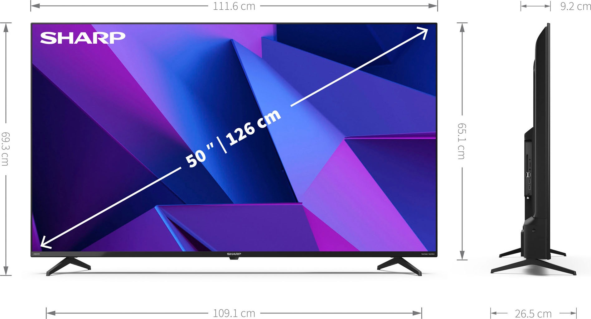 Sharp LED-Fernseher »4T-C50FNx«, 4K Ultra HD, Android TV-Smart-TV