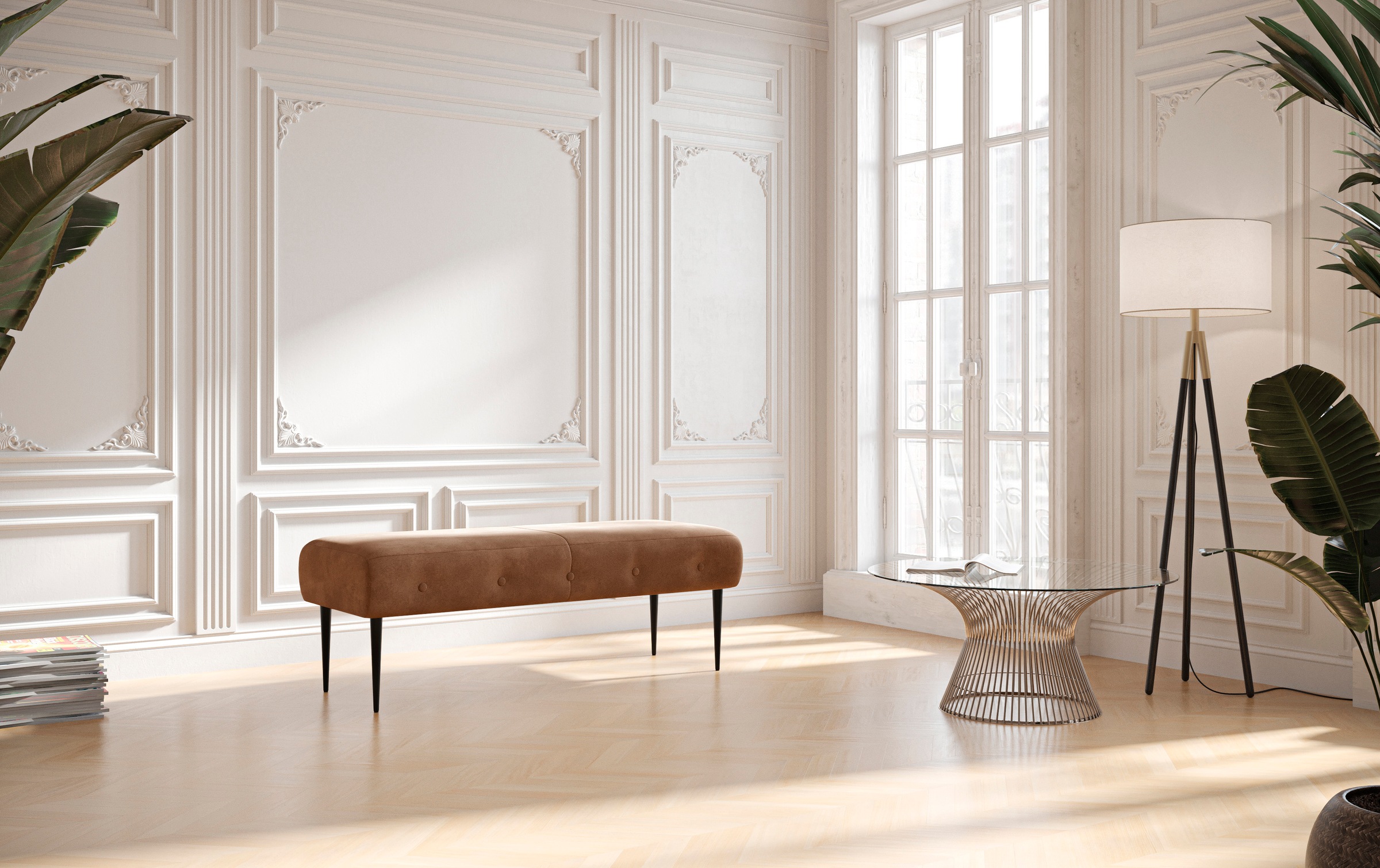 PLACES OF STYLE 2-Sitzer »Amber« mit Knopfheftung,in verschieden Stoffarten