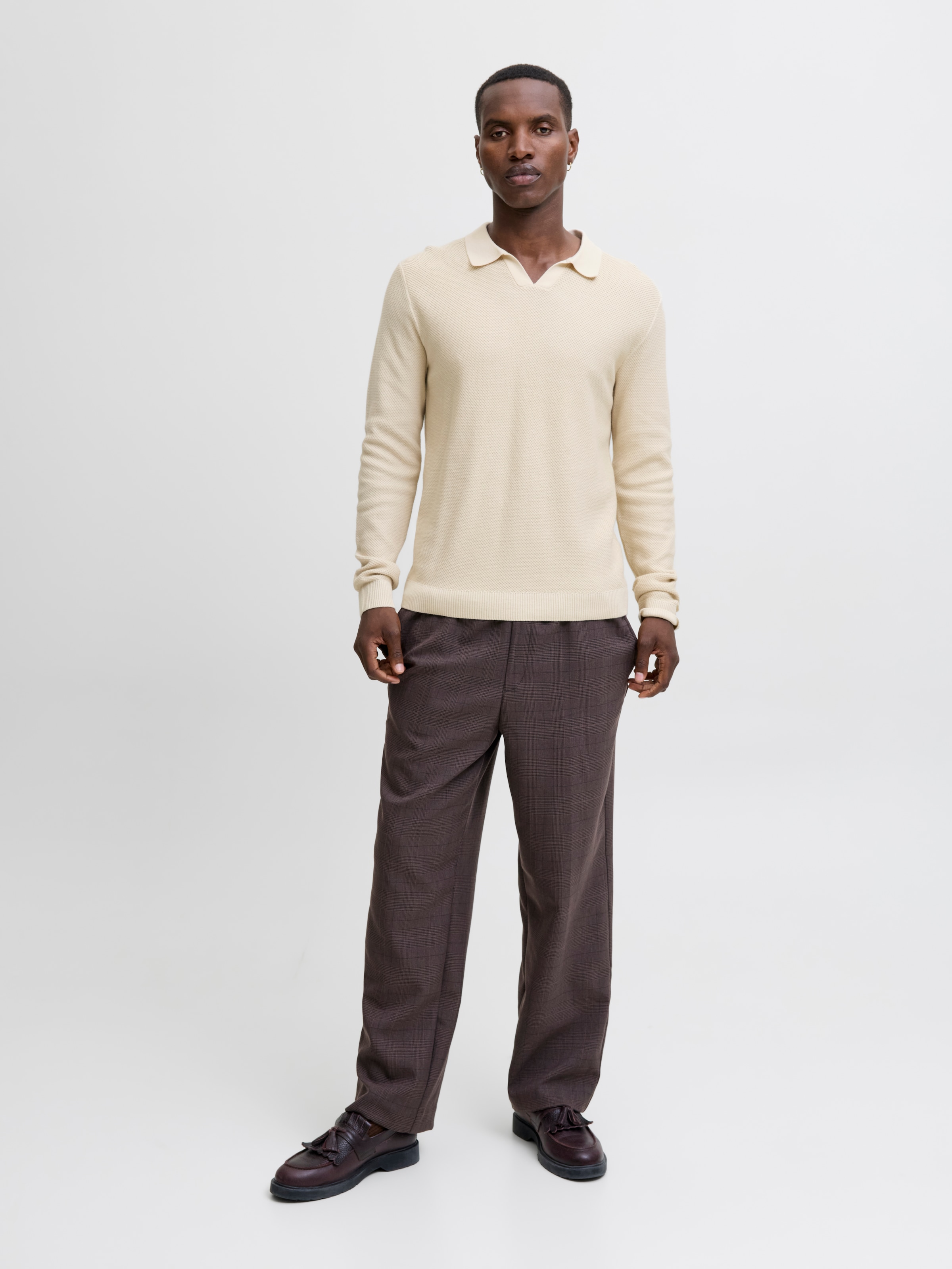 Jack & Jones Polokragenpullover »JPRBLAEASTON KNIT SPLIT NECK LS SN«
