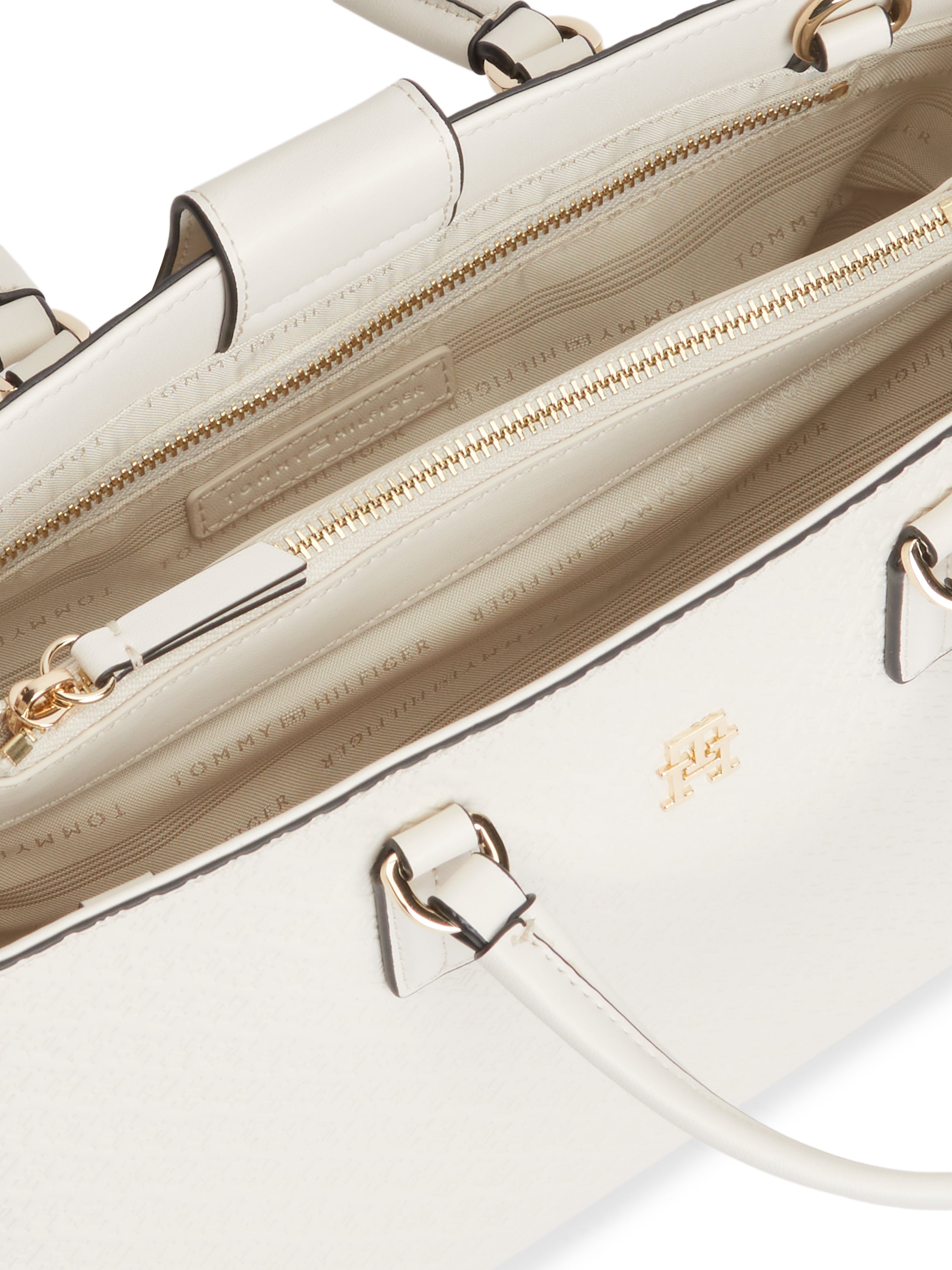 Tommy Hilfiger Henkeltasche »TH DAILY SATCHEL MONO« Damen Tragetasche, Handtasche mit Allover TH-Logoprägung
