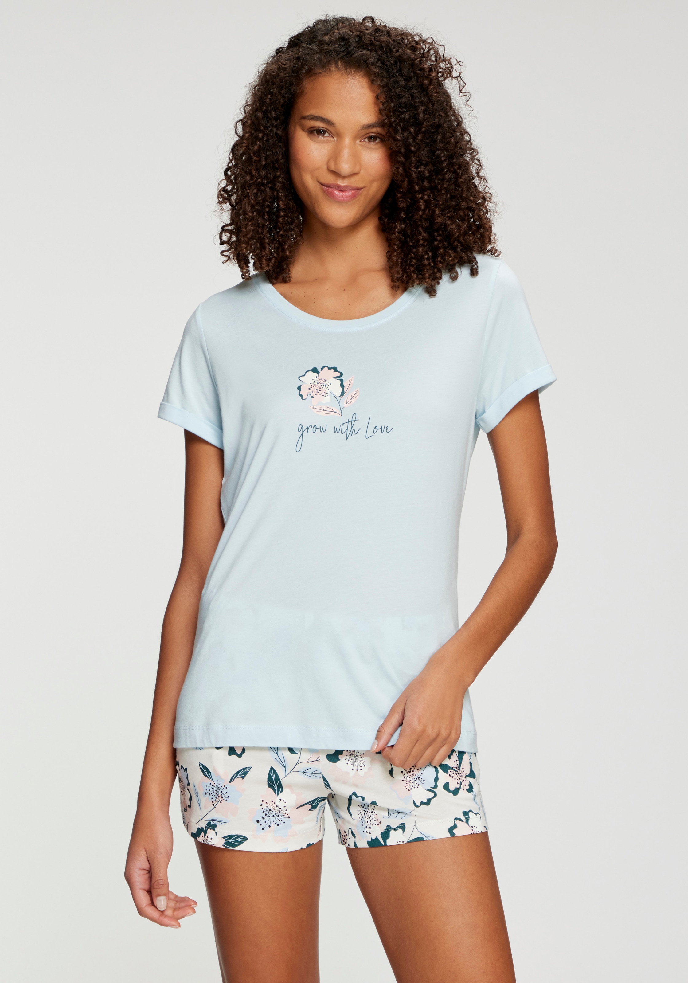 s.Oliver Pyjamashorts  Schöner Blumen oder Streifen Druck
