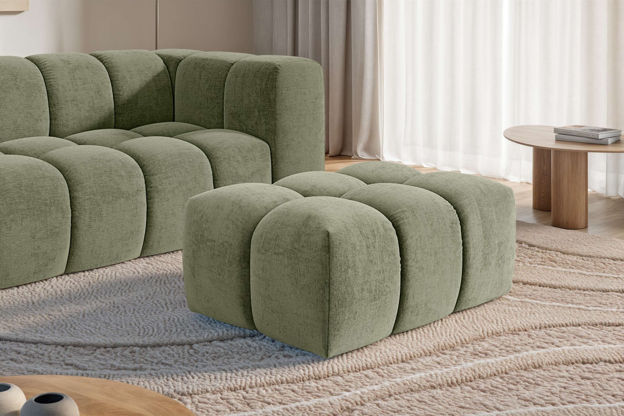 homsy by Ana Johnson Polsterhocker »BOUBELLE Sitzhocker mit Steppung, Bubble-Optik, Maße B/T/H: 97/67/42cm« erstklassige Verarbeitung, hoher Sitzkomfort und modernes Design