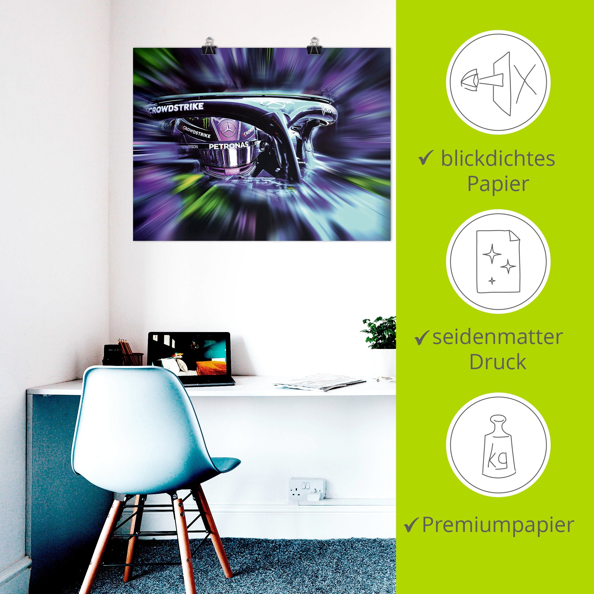 Artland Wandbild »LH44 - Hamilton in kreativen Farben« Funsport 1 Stk. tlg. als Alubild, Leinwandbild, Poster, Wandaufkleber in verschied. Größen