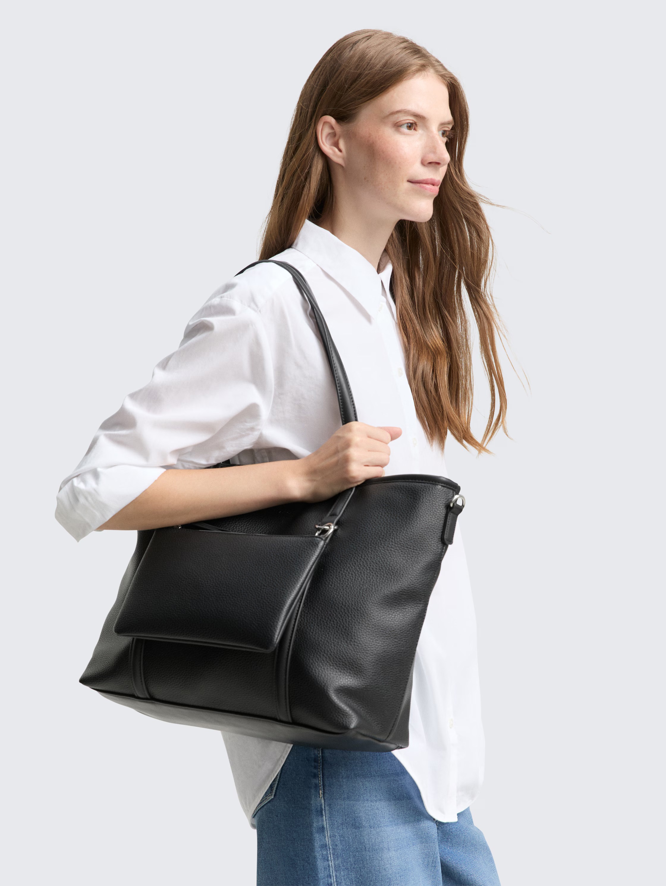 TOM TAILOR Shopper »Jamila«, ein Platzwunder mit 2-in1-Funktion aus fein genarbtem Lederimtiat