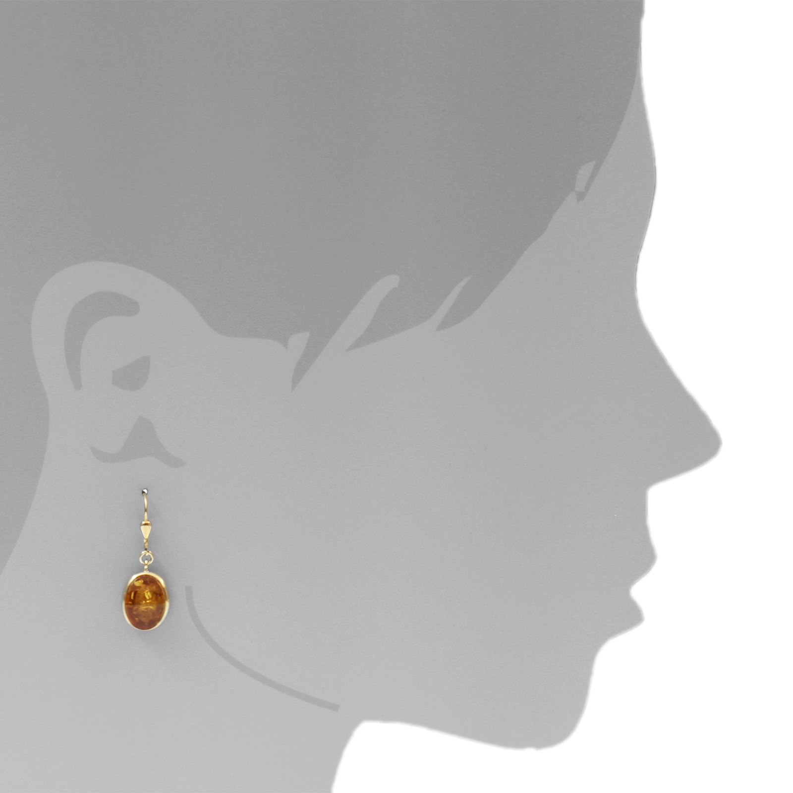 OSTSEE-SCHMUCK Paar Ohrhänger »- Classic 14 x 10 mm oval - Gold 333/000 - Bernstein«