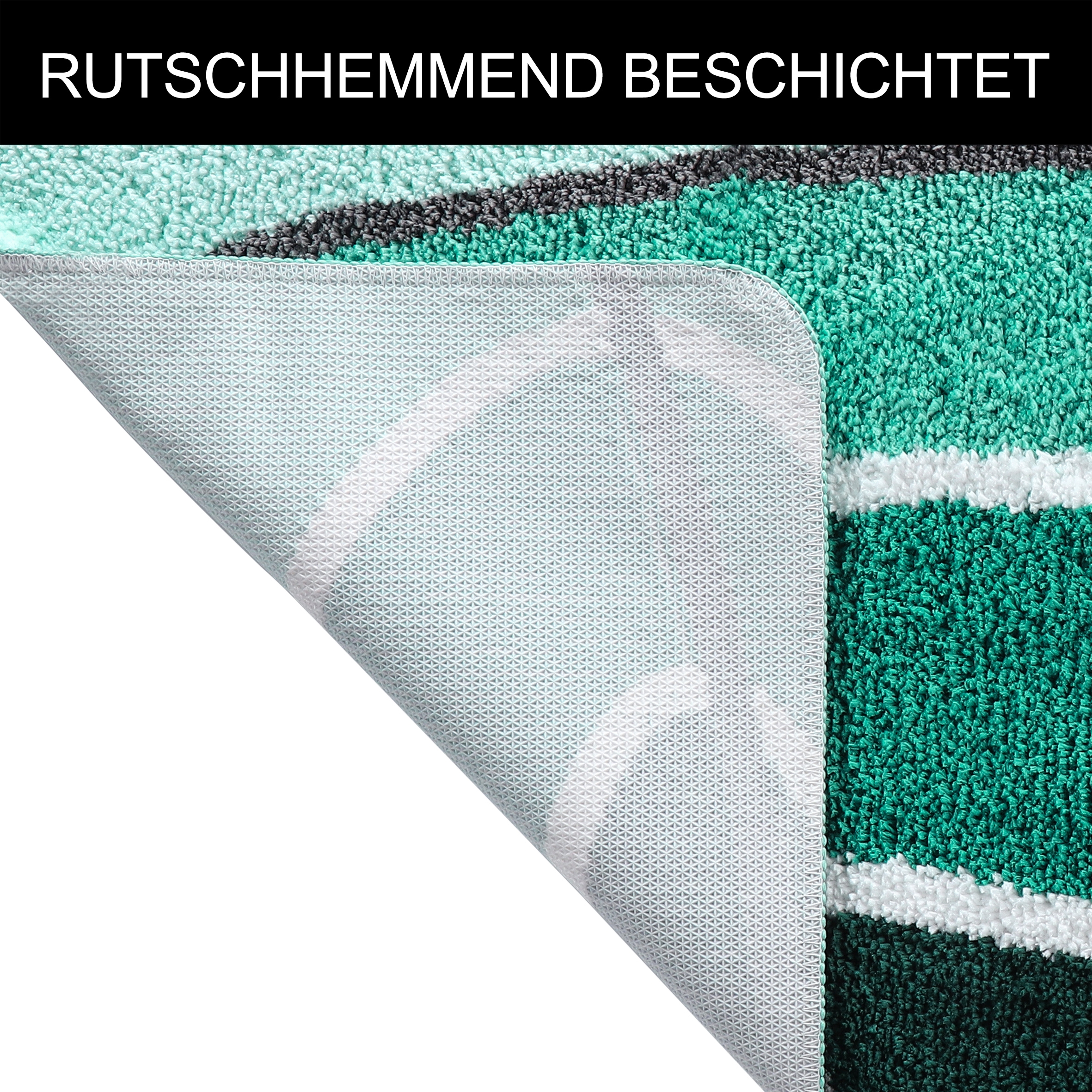 my home Badematte »Juna mit Muster, Badvorleger, Badezimmer Teppich, Duschvorleger« Höhe 20 mm rutschhemmend beschichtet strapazierfähig besonders weich, Design, Badematten, Badteppich