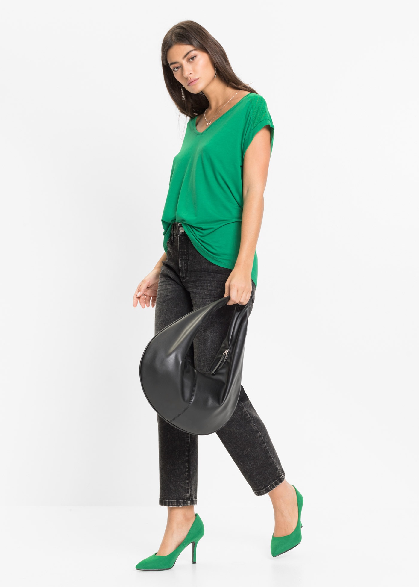 bonprix T-Shirt »Shirt aus Viskose-Mix« Shirt aus Viskose-Mix