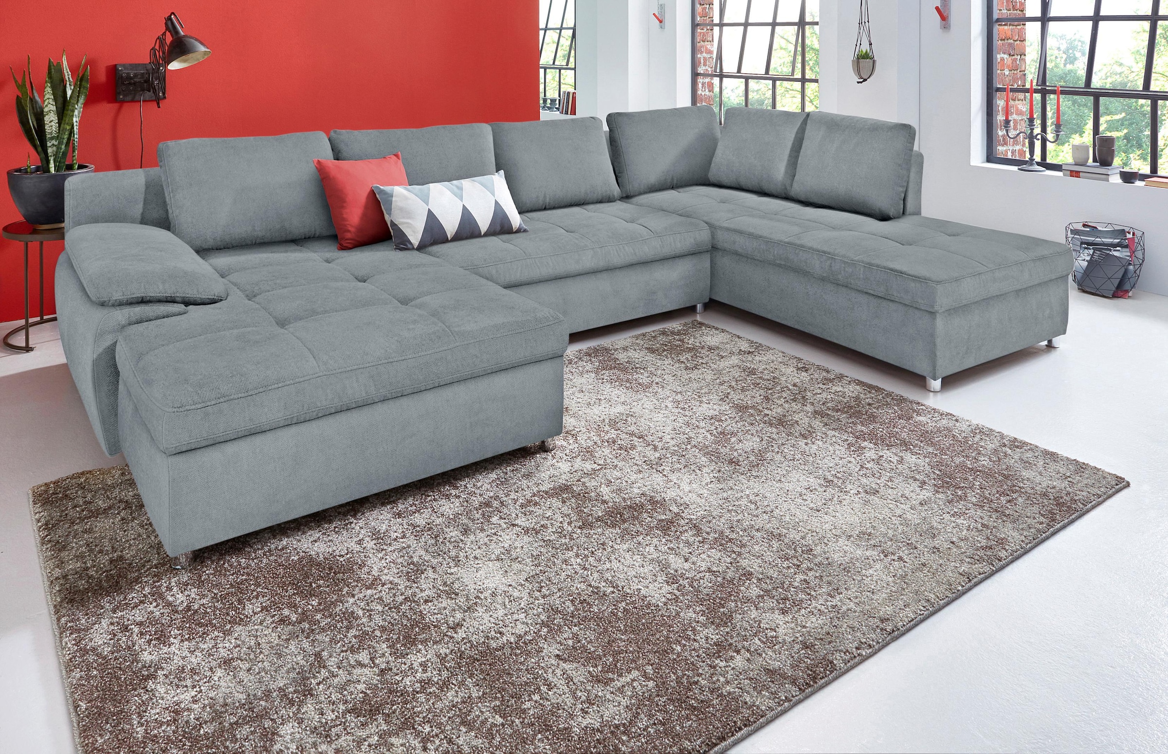 sit&more Wohnlandschaft »Top Bilbao U-Form«, XXL, wahlweise mit Bettfunktion und Bettkasten