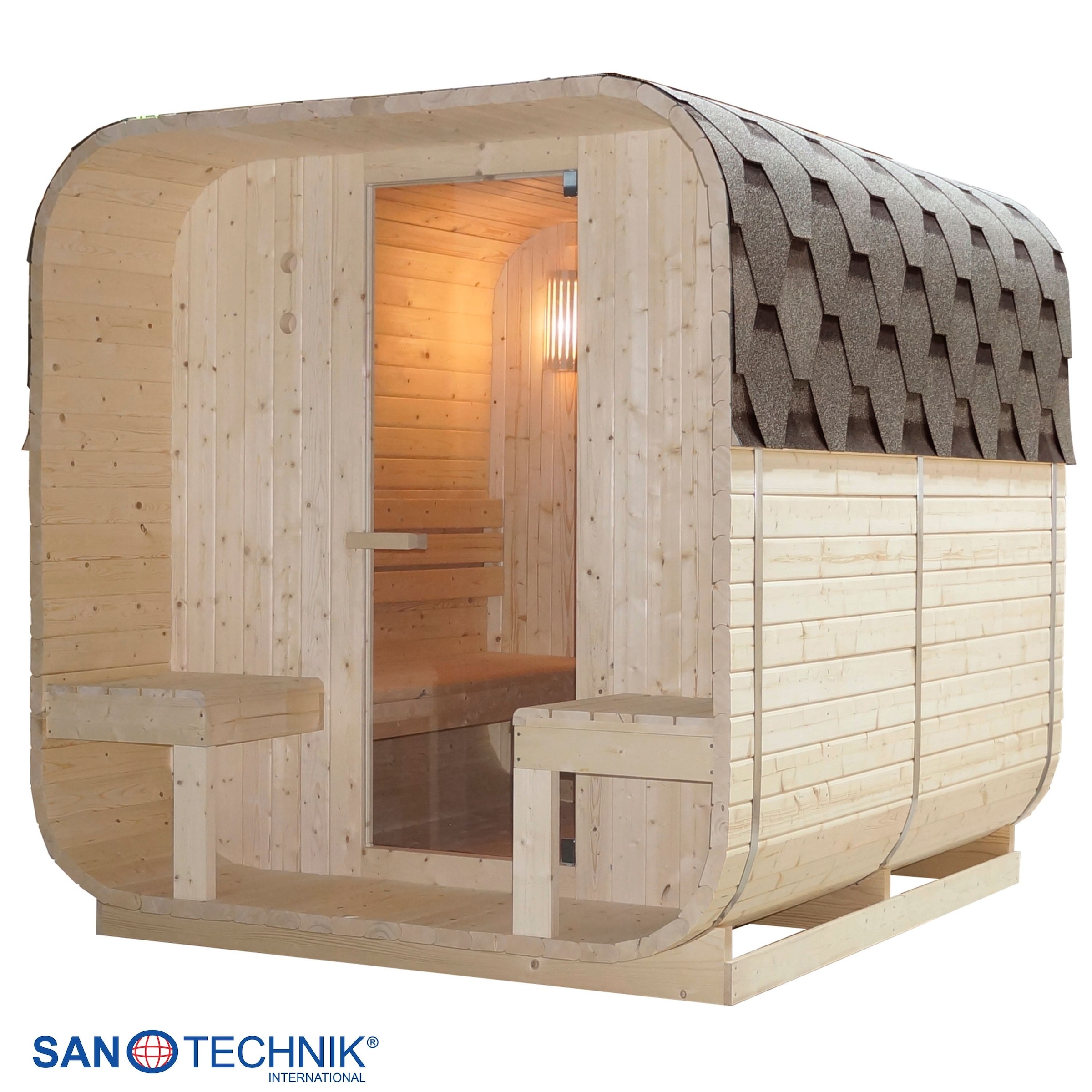 Sanotechnik Sauna »Außensauna Göteborg« für 4 Personen; inkl. 8 kW Saunaofen und Saunasteine